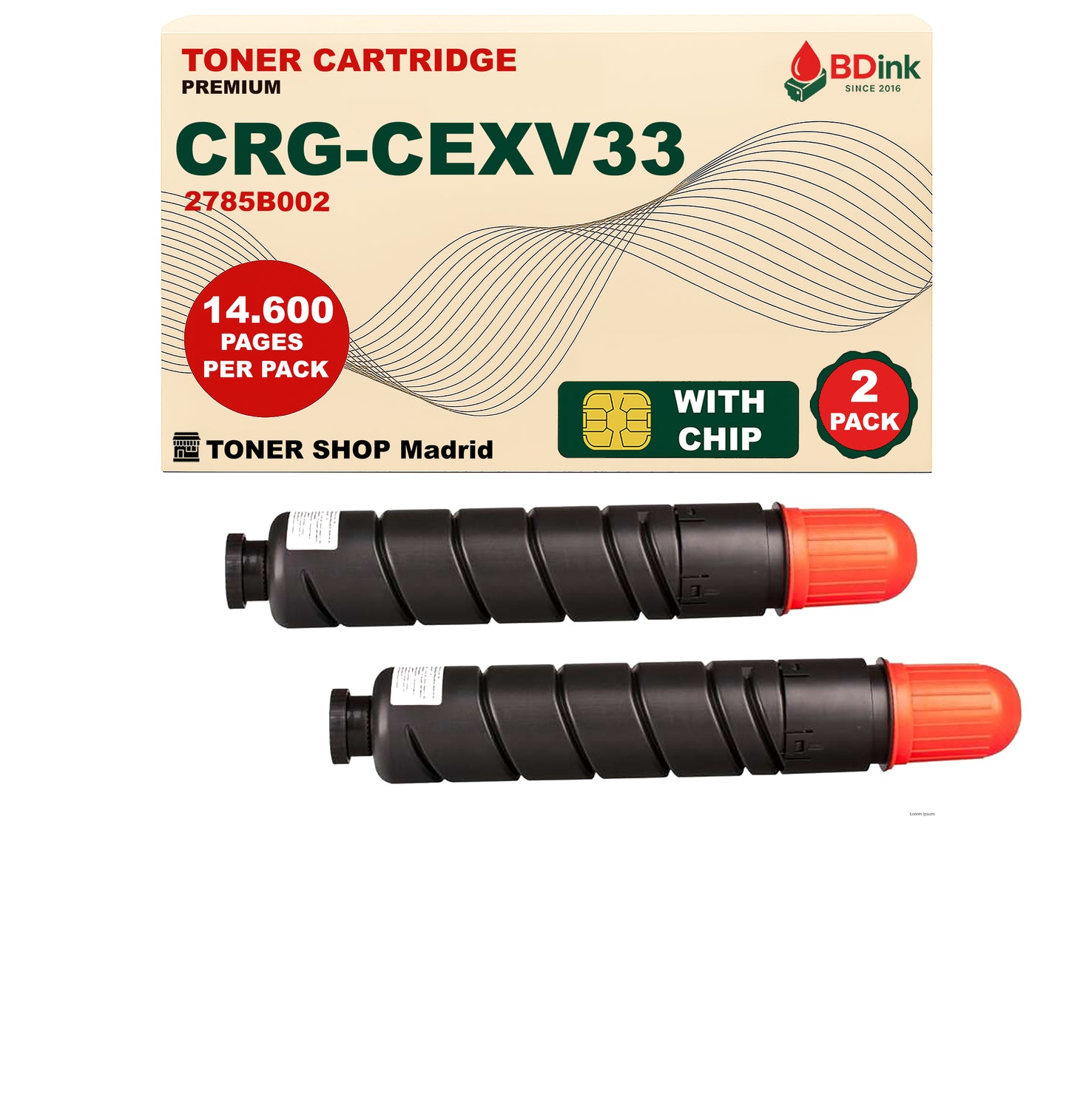 BDink Cartucho Tóner Compatible Canon CEXV33 Negro
