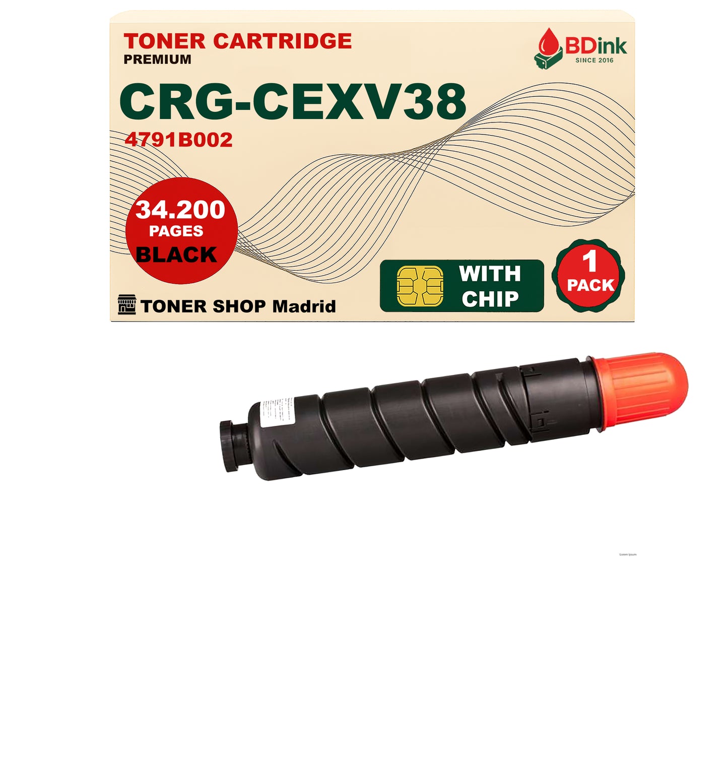 BDink Cartucho Tóner Compatible Canon CEXV38 Negro