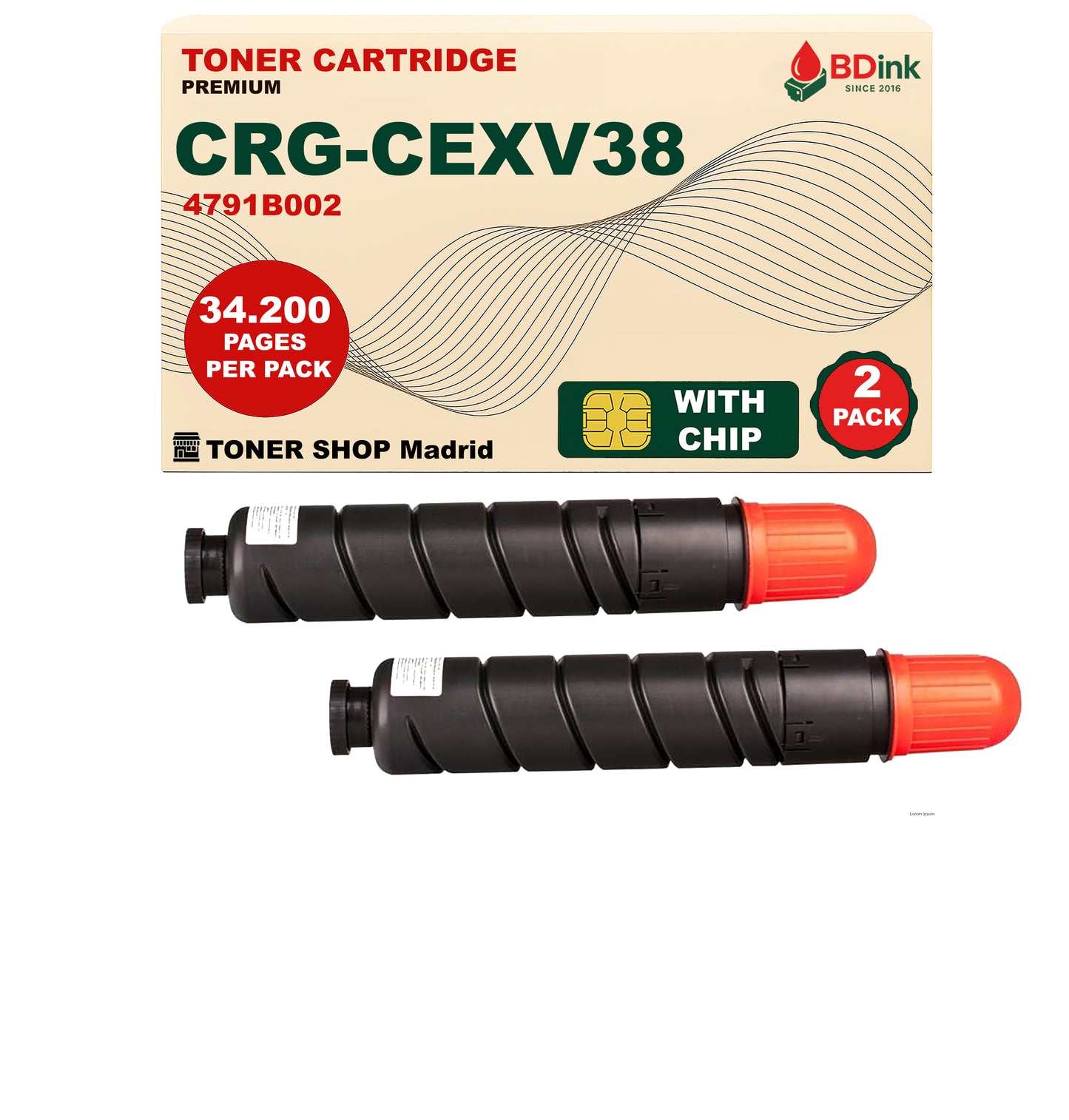 BDink Cartucho Tóner Compatible Canon CEXV38 Negro