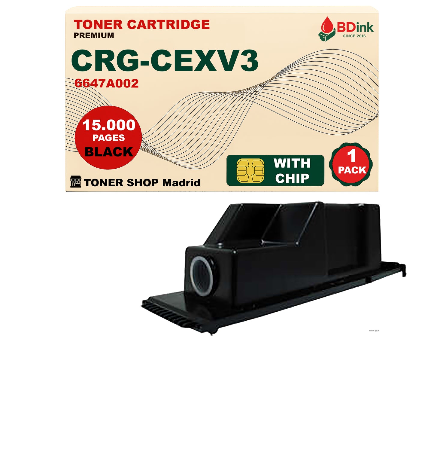 BDink Cartucho Tóner Compatible Canon CEXV3 Negro