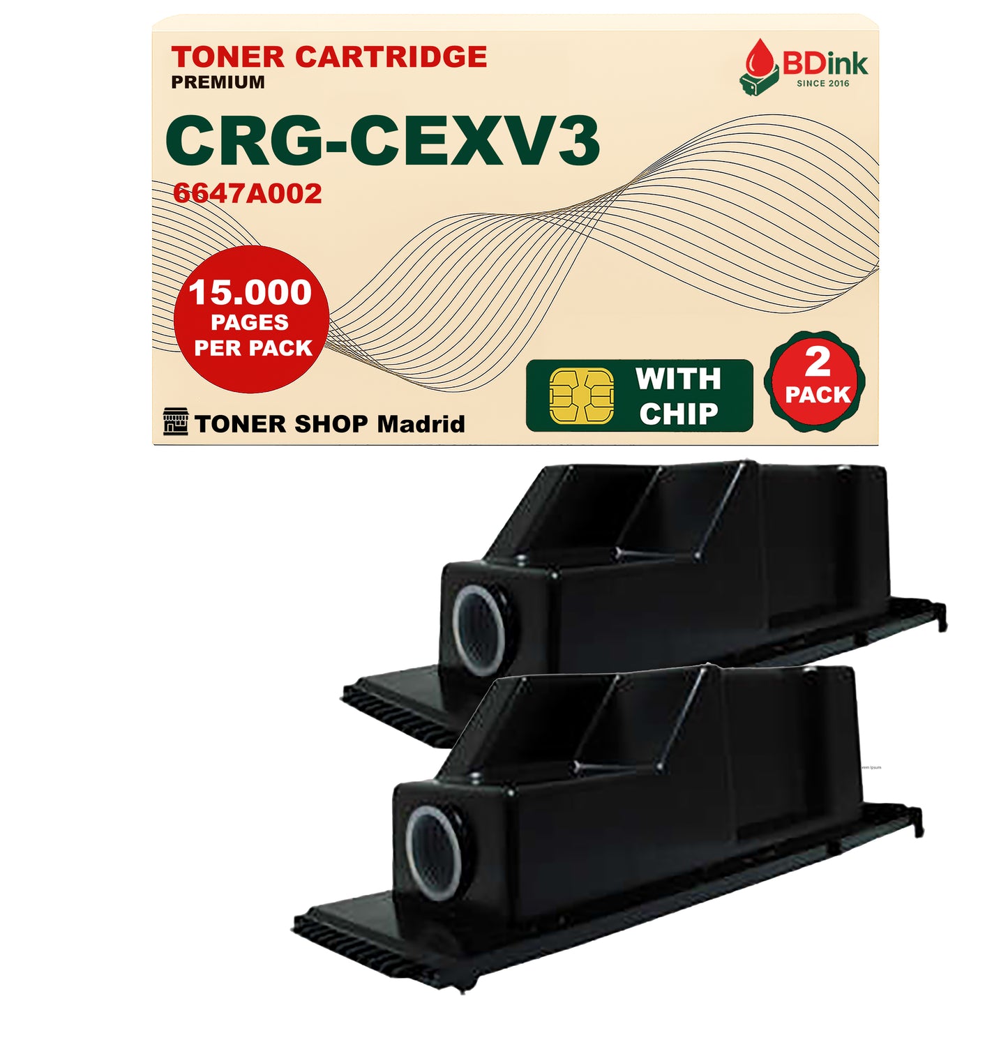 BDink Cartucho Tóner Compatible Canon CEXV3 Negro