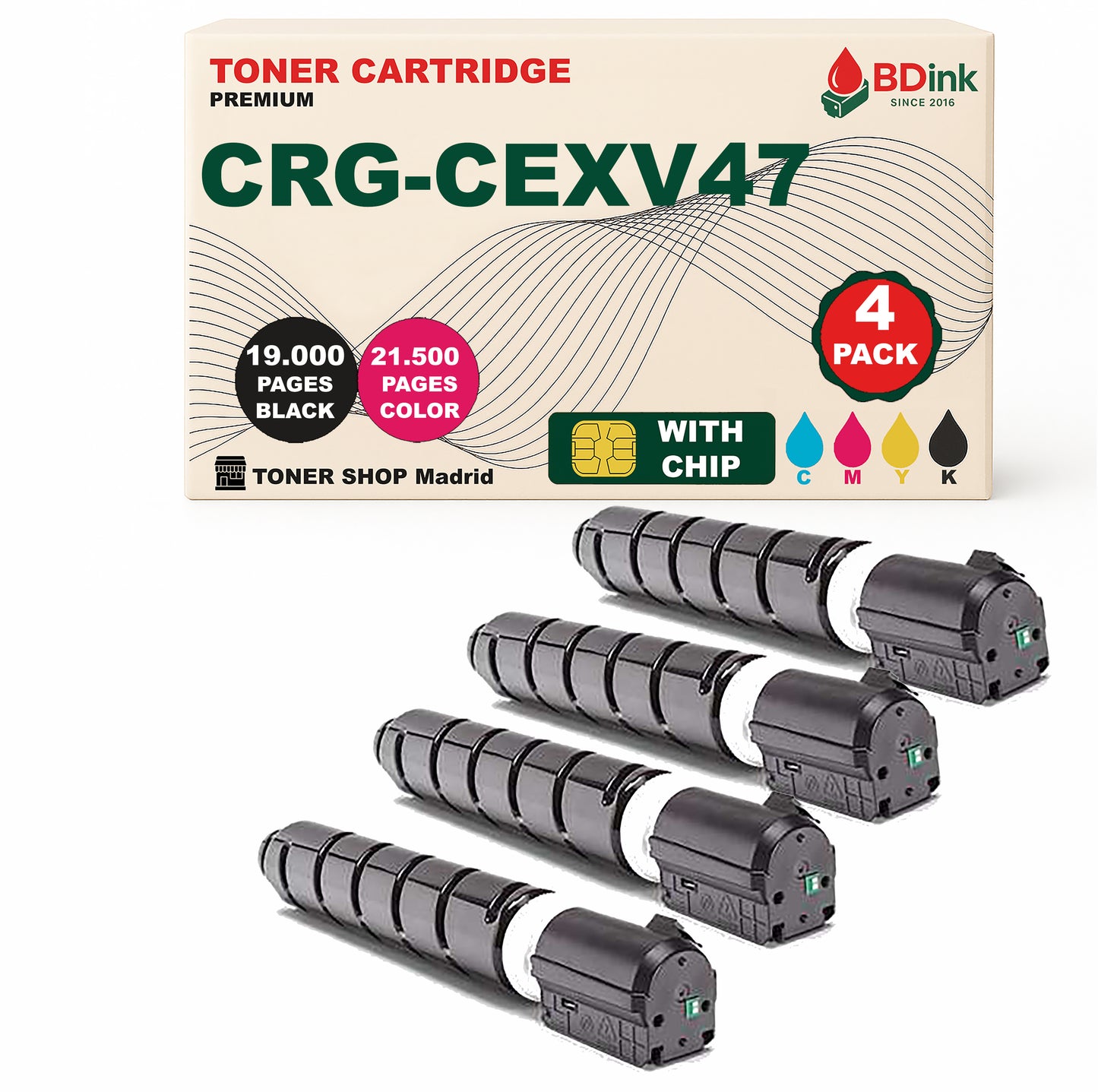 BDink Tóner Compatible Canon C-EXV47 (CMYK 4 Pack)