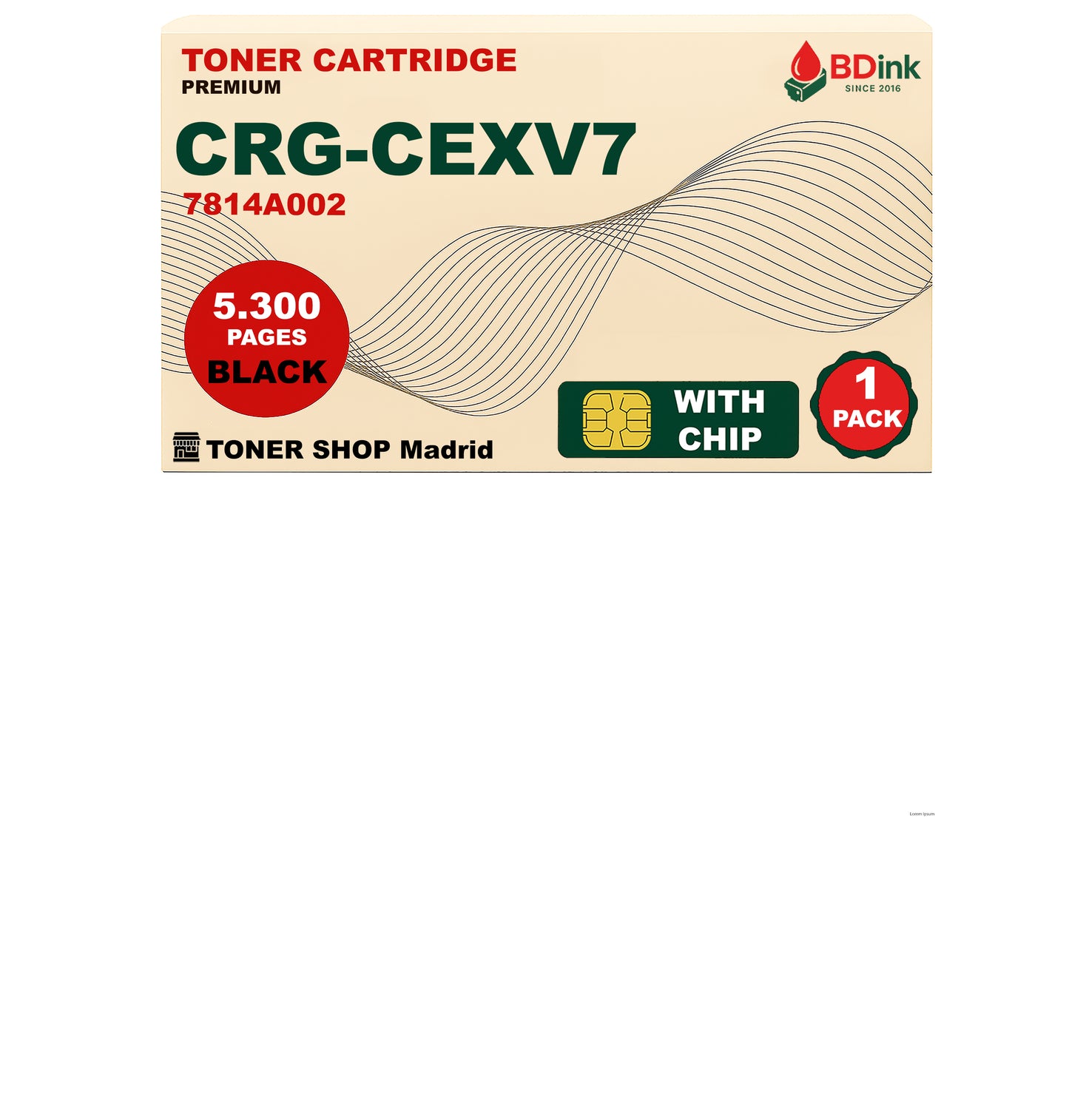 BDink Cartucho Tóner Compatible Canon CEXV7 Negro