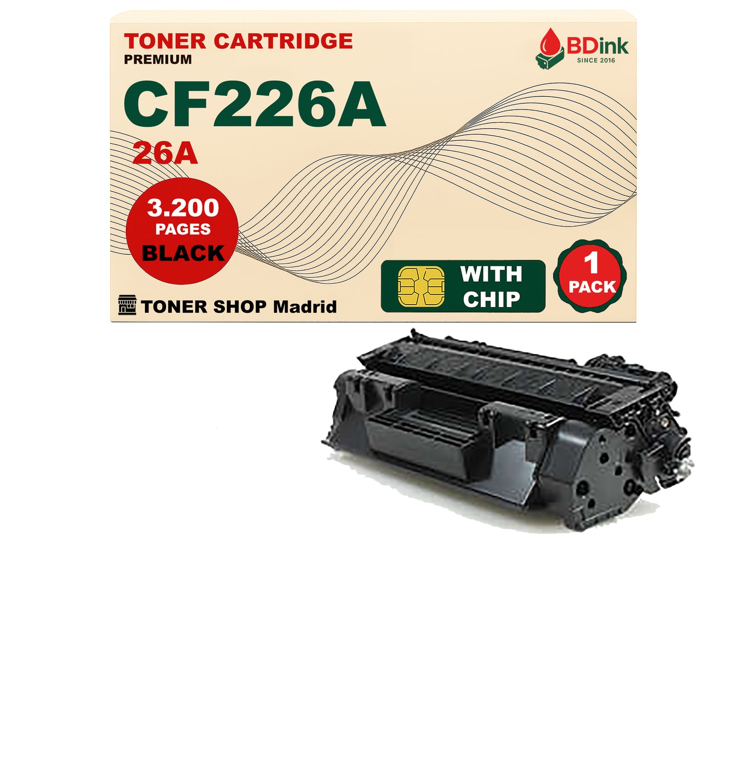 BDink Cartucho Tóner Compatible HP 26A / CF226A Negro