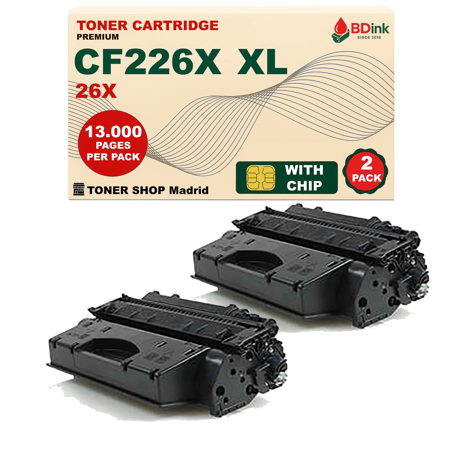 BDink Cartucho Tóner Compatible HP 26X / CF226X XL Negro