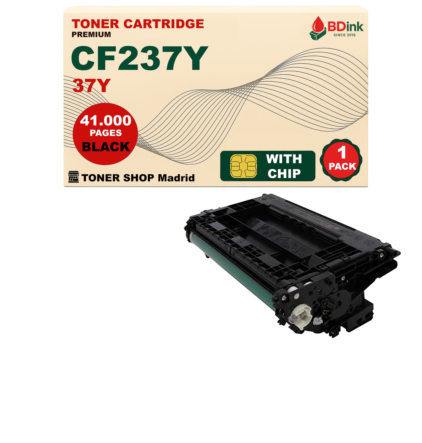 BDink Cartucho Tóner Compatible HP 37Y / CF237Y Negro
