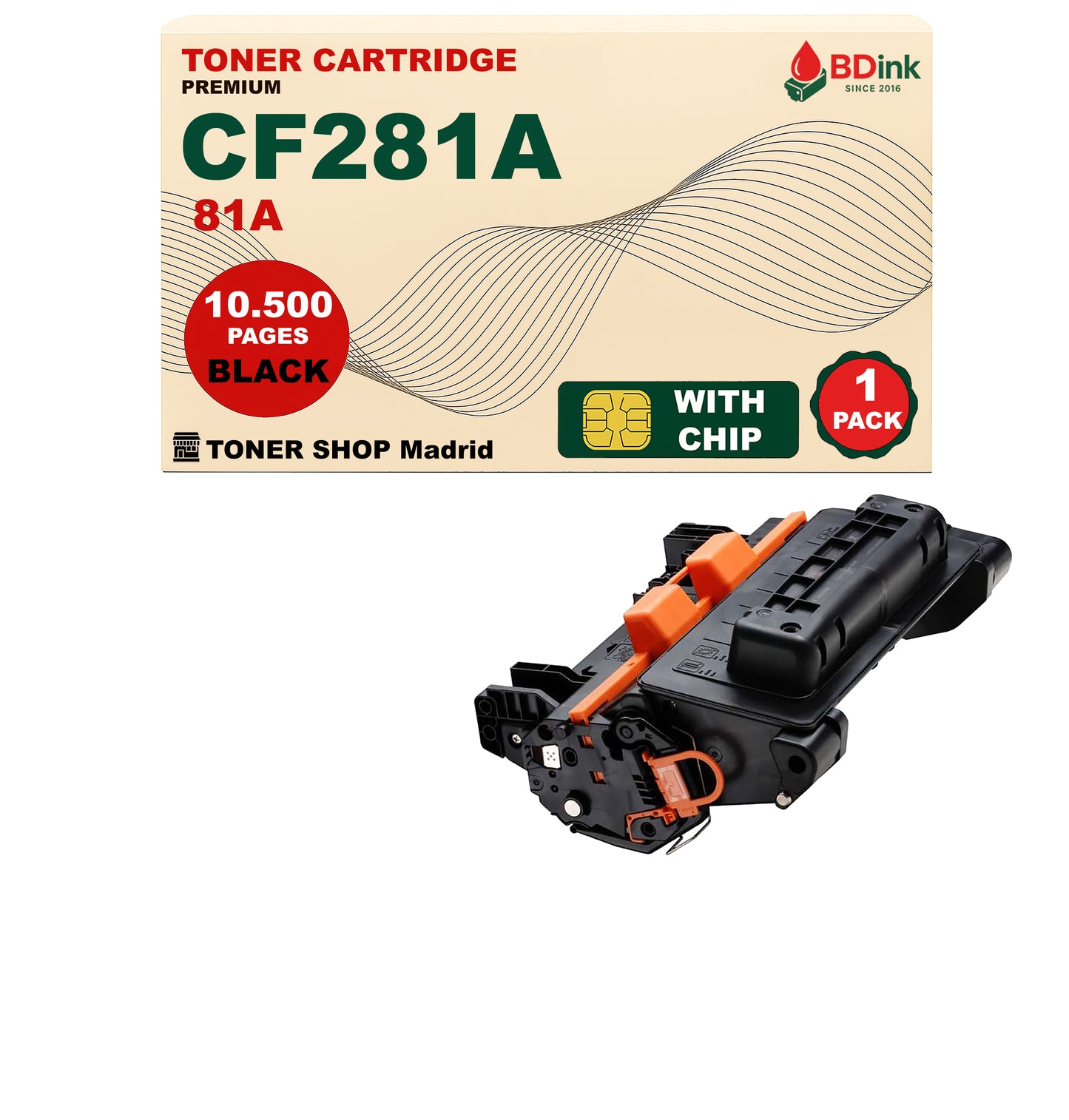BDink Cartucho Tóner Compatible HP 81A / CF281A Negro
