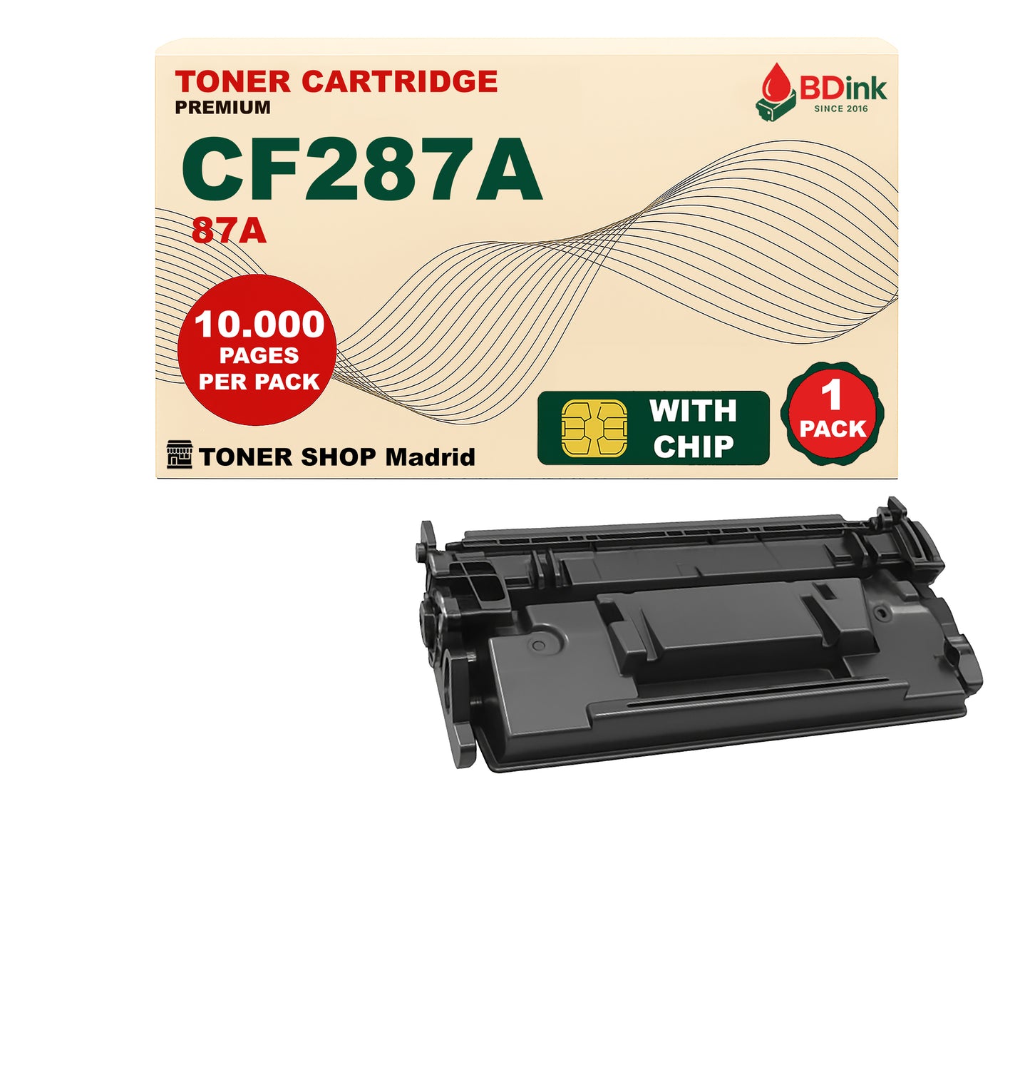 BDink Cartucho Tóner Compatible HP 87A / CF287A Negro