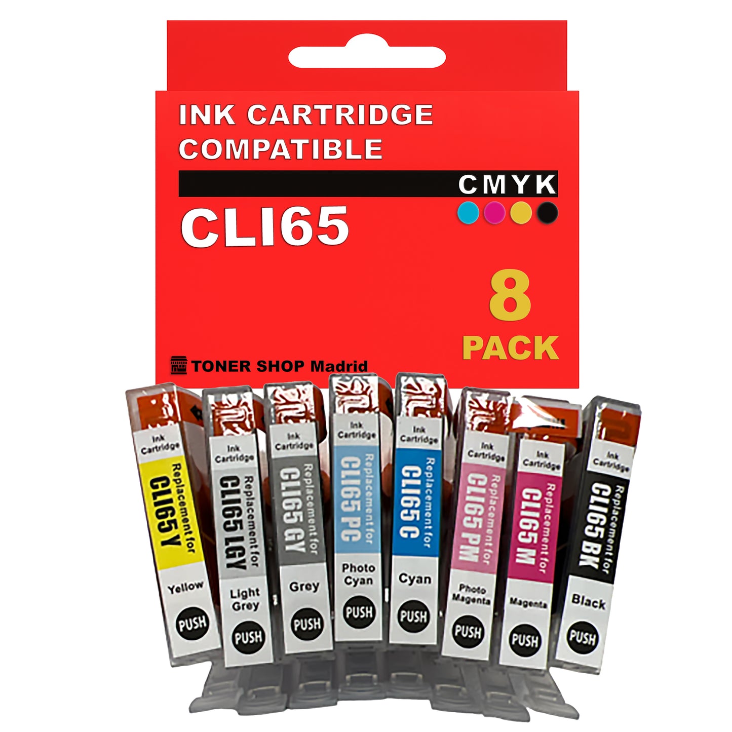 BDink Cartuchos Tinta Compatible Canon CLI65 (Pack 8)