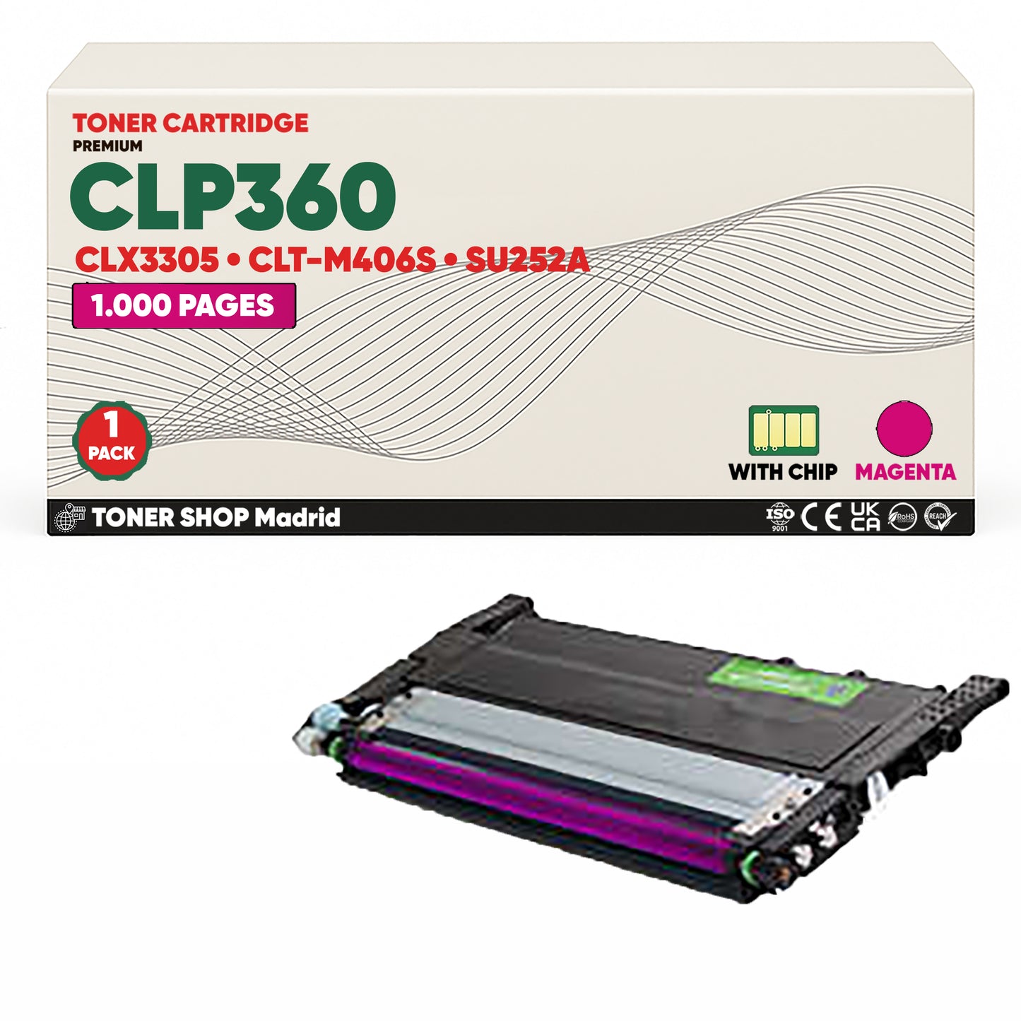 BDink Cartucho de Toner Compatible Samsung CLP360 (Pack 4) CMYK