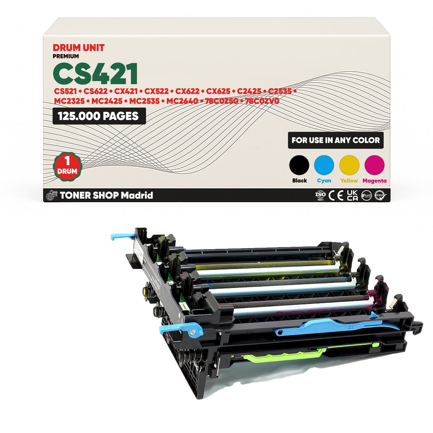 BDink Tambor Imagen Compatible Lexmark CS421 Negro (4 colores) Drum