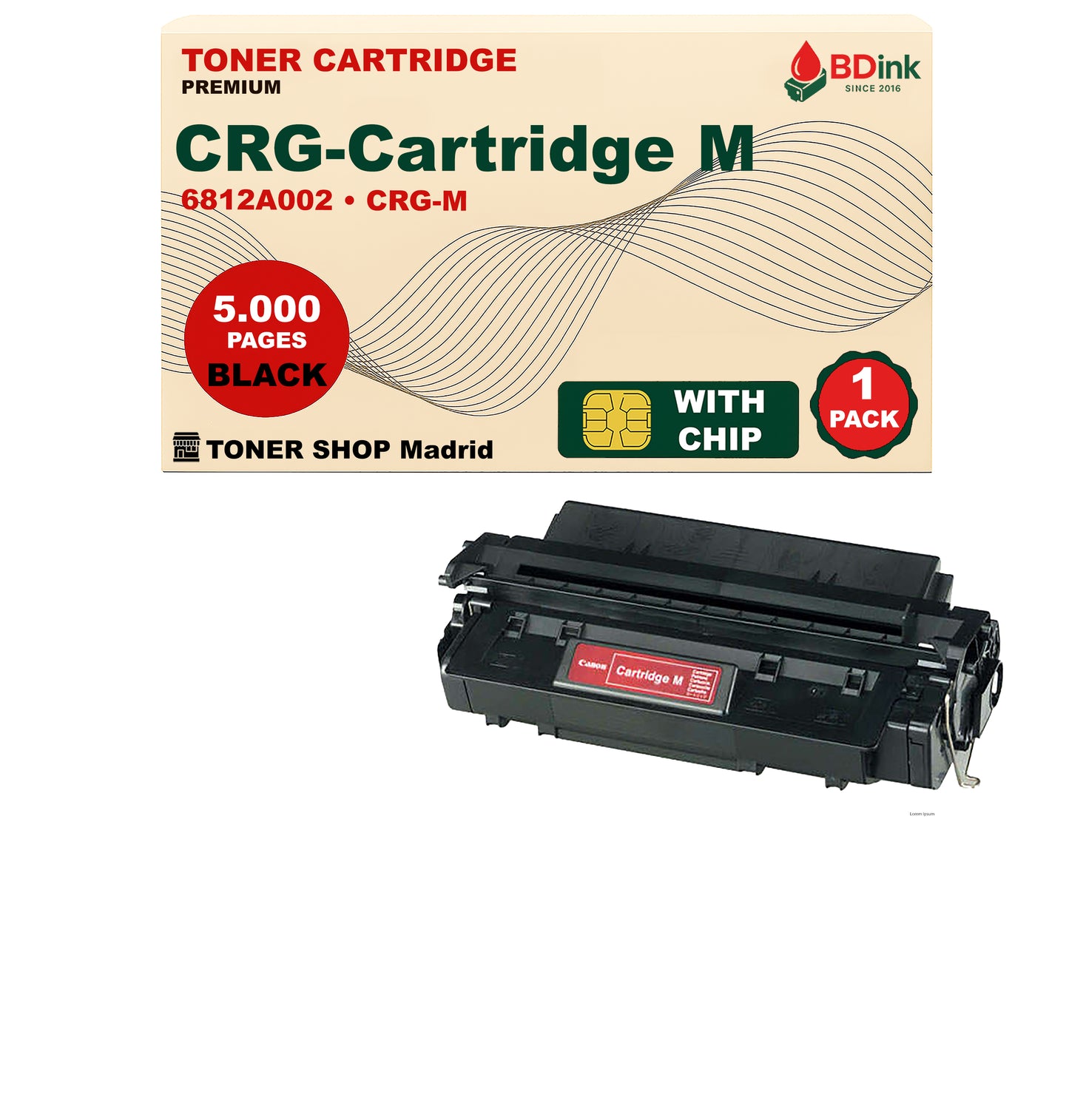 BDink Cartucho Tóner Compatible Canon CRG-M Negro