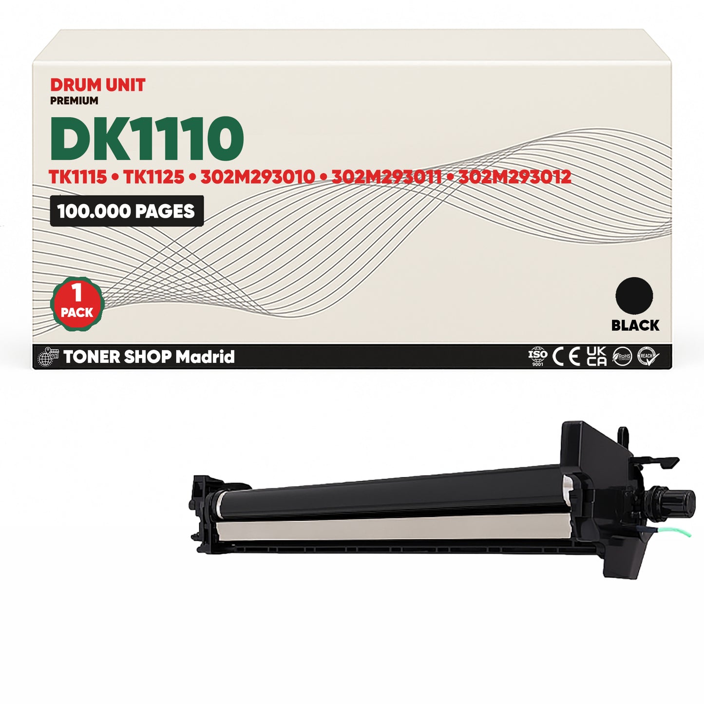 BDink Tambor de Imagen Compatible Kyocera DK1110 TK1115 TK1125 (Drum)