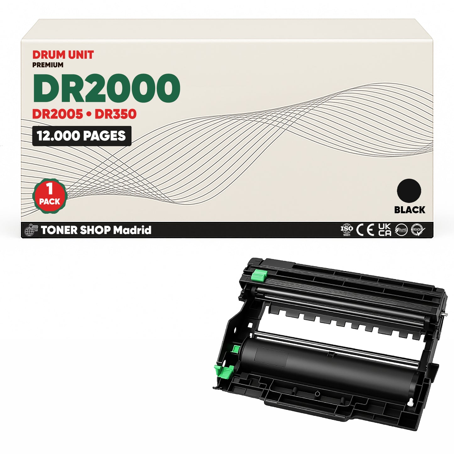 BDink Tambor de Imagen Compatible Brother DR2000 Negro (Drum)