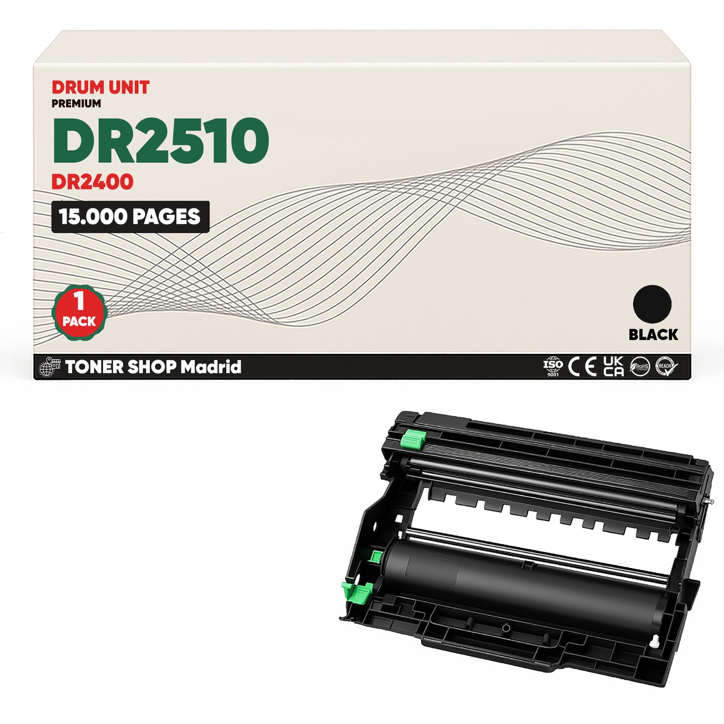 BDink Tambor de Imagen Compatible Brother DR2510/DR2400 Negro (Drum)