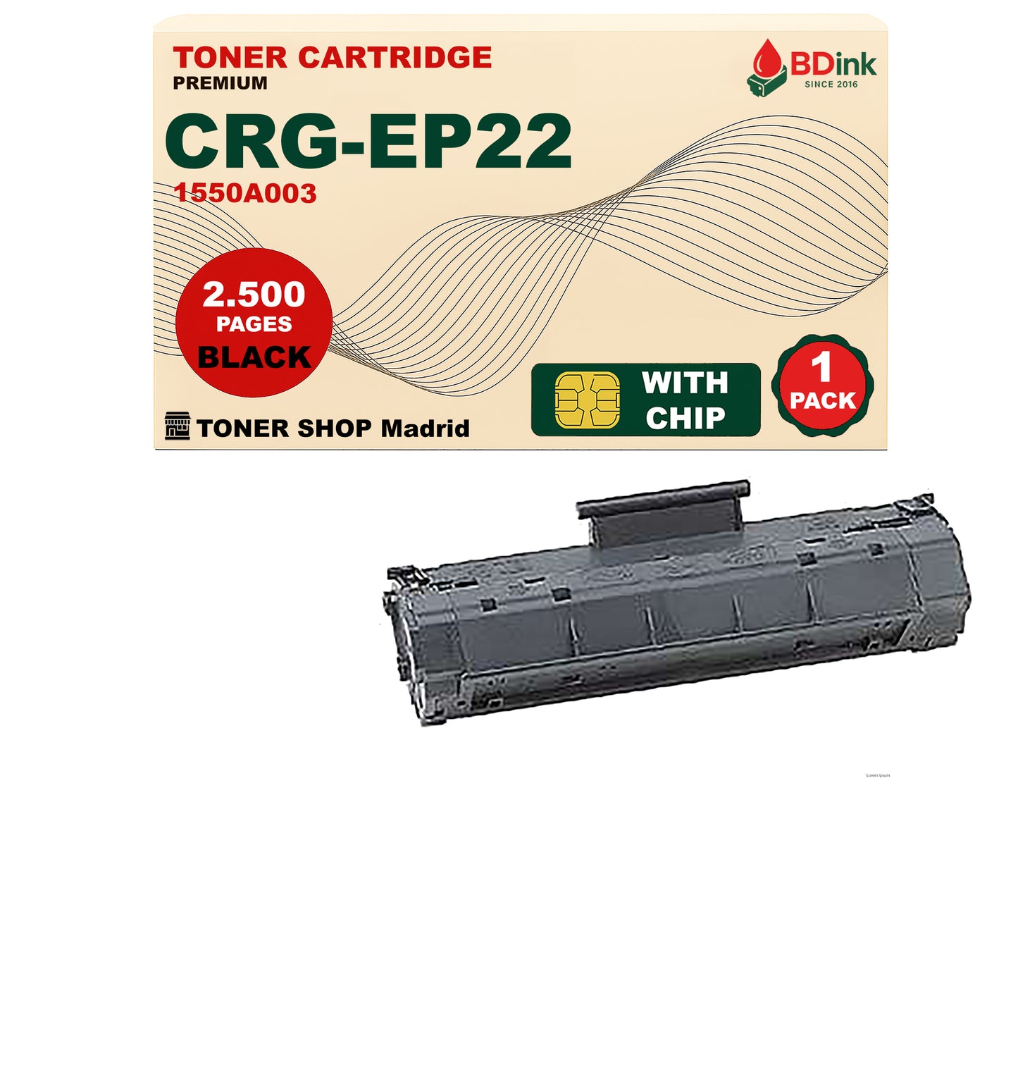 BDink Cartucho Tóner Compatible Canon EP22 Negro
