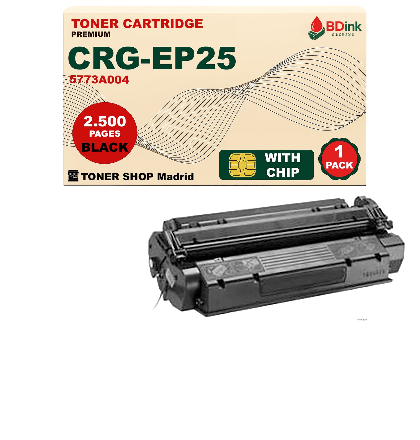 BDink Cartucho Tóner Compatible Canon EP25 Negro