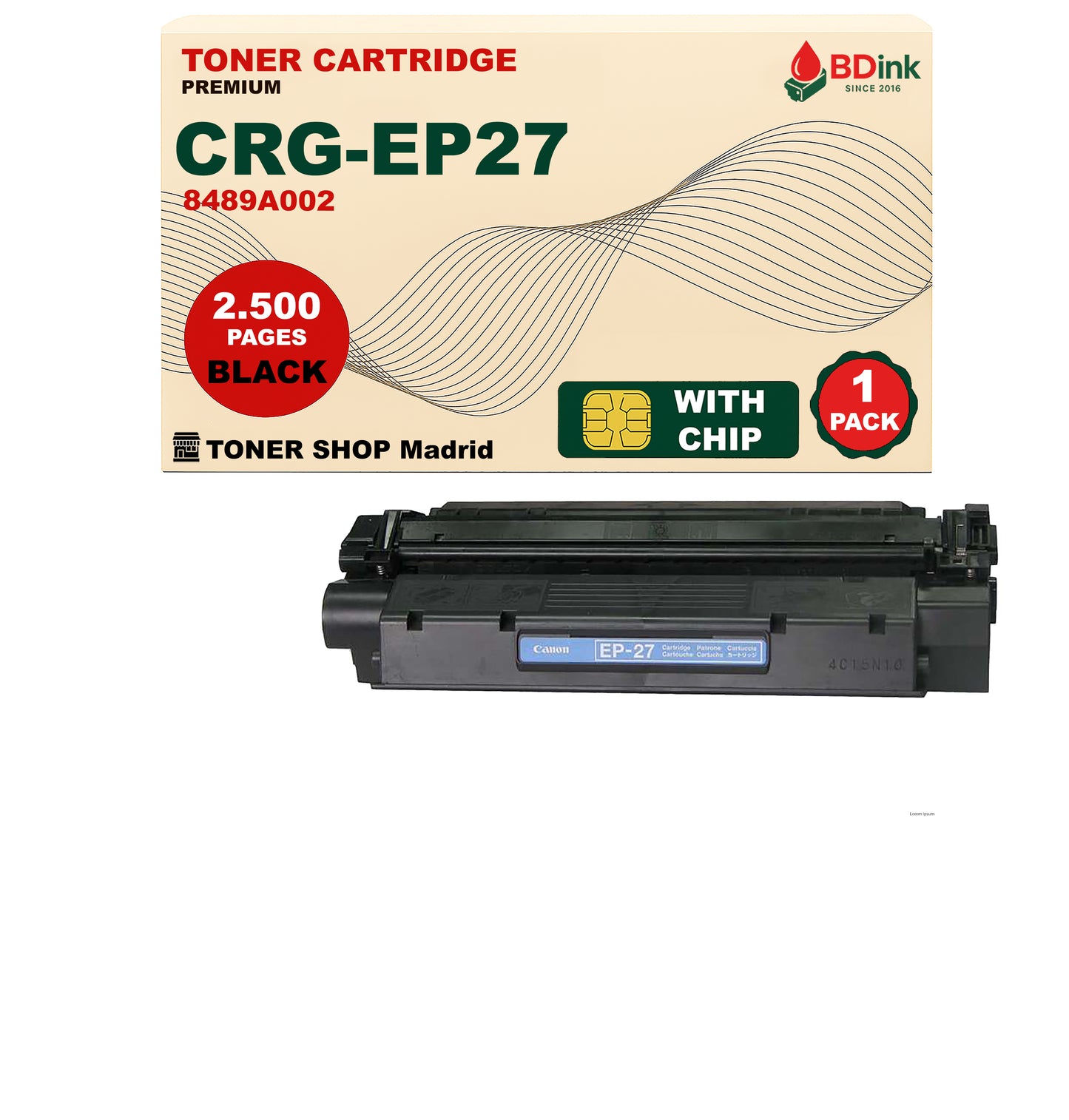 BDink Cartucho Tóner Compatible Canon EP27/EP26 Negro