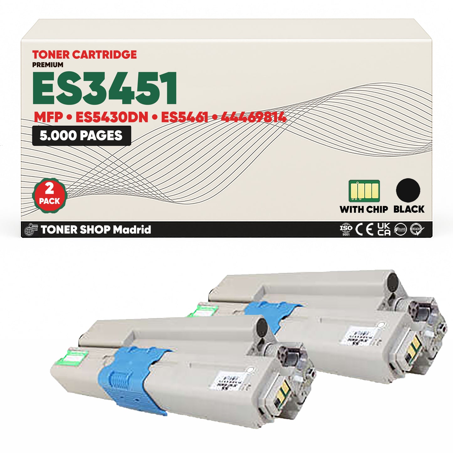 BDink Cartuchos Tóner Compatible OKI Executive ES3451/ES5430/ES5461 Negro