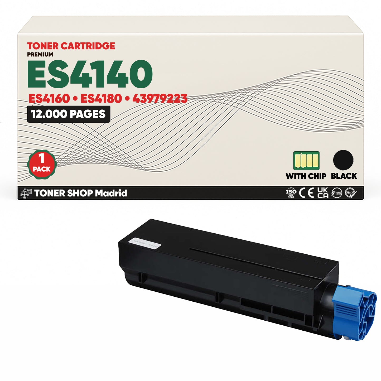 BDink Cartuchos Tóner Compatible OKI Executive ES4140/ES4160/ES4180 Negro