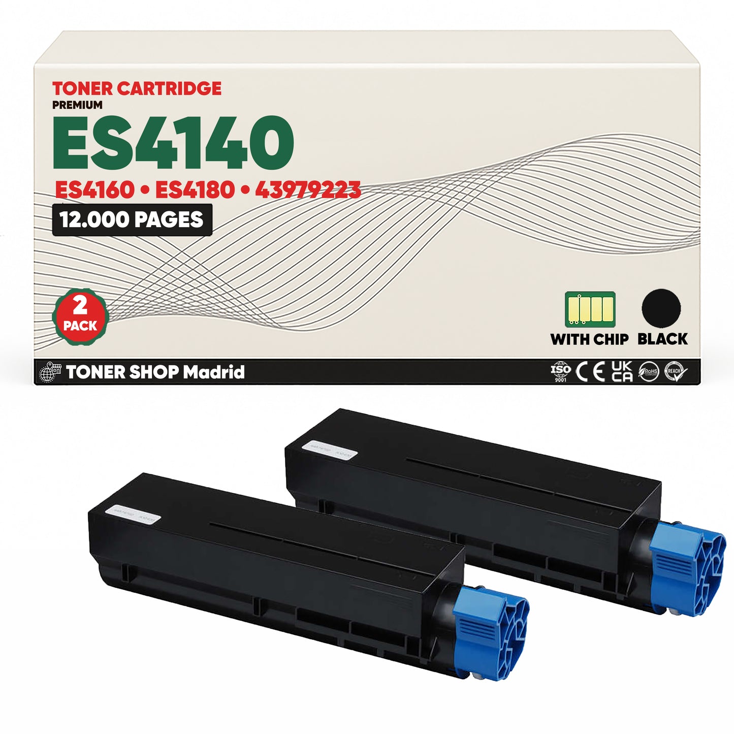 BDink Cartuchos Tóner Compatible OKI Executive ES4140/ES4160/ES4180 Negro