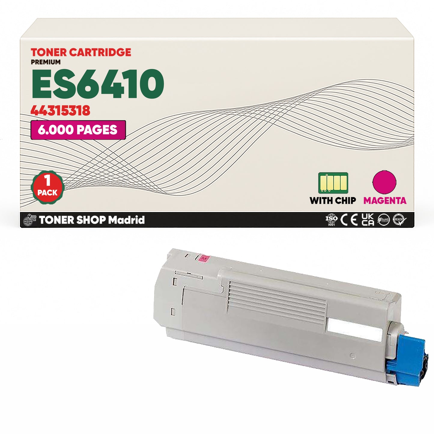 BDink Cartuchos Tóner Compatibles OKI Executive ES6410 CMYK (Pack 4)