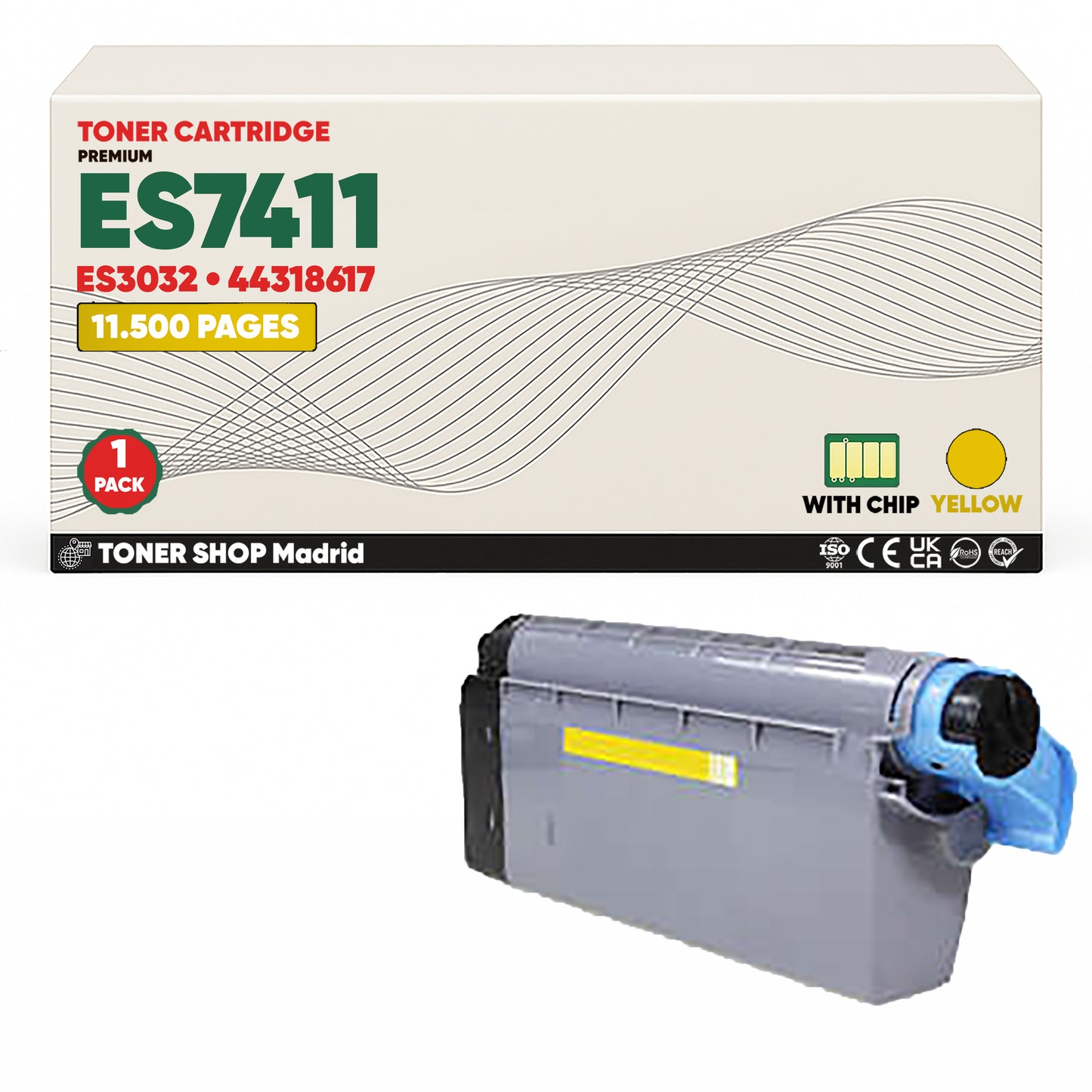 BDink Cartuchos Tóner Compatibles OKI Executive ES7411/ES3032 CMYK (Pack 4)