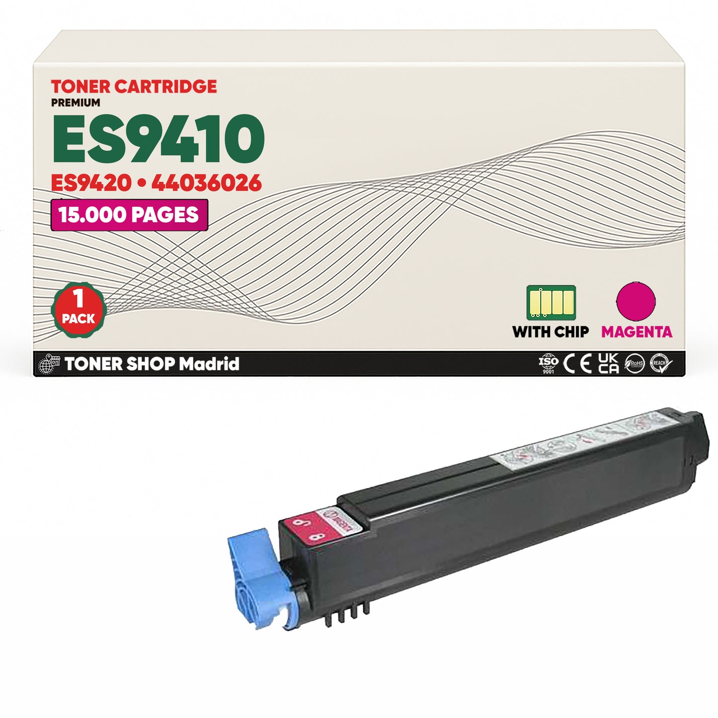 BDink Cartucho Tóner Compatible OKI Executive ES9410/ES9420 Magenta