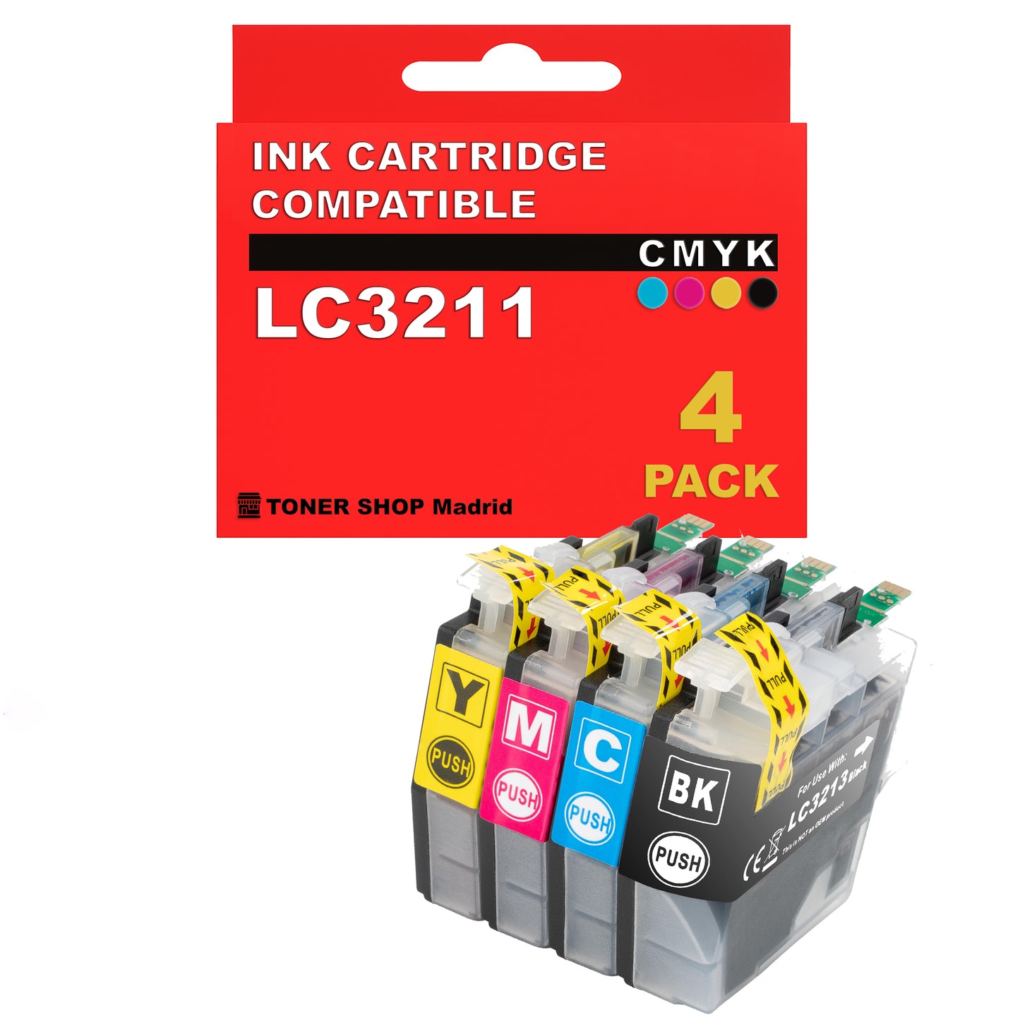 BDink Cartuchos Tinta Compatible Brother LC3211 CMYK (Pack 4)