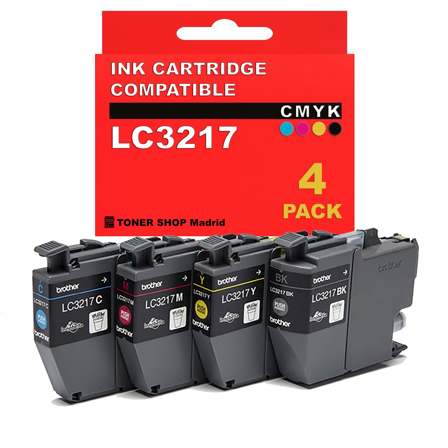 BDink Cartuchos Tinta Compatible Brother LC3217 CMYK (Pack 4)