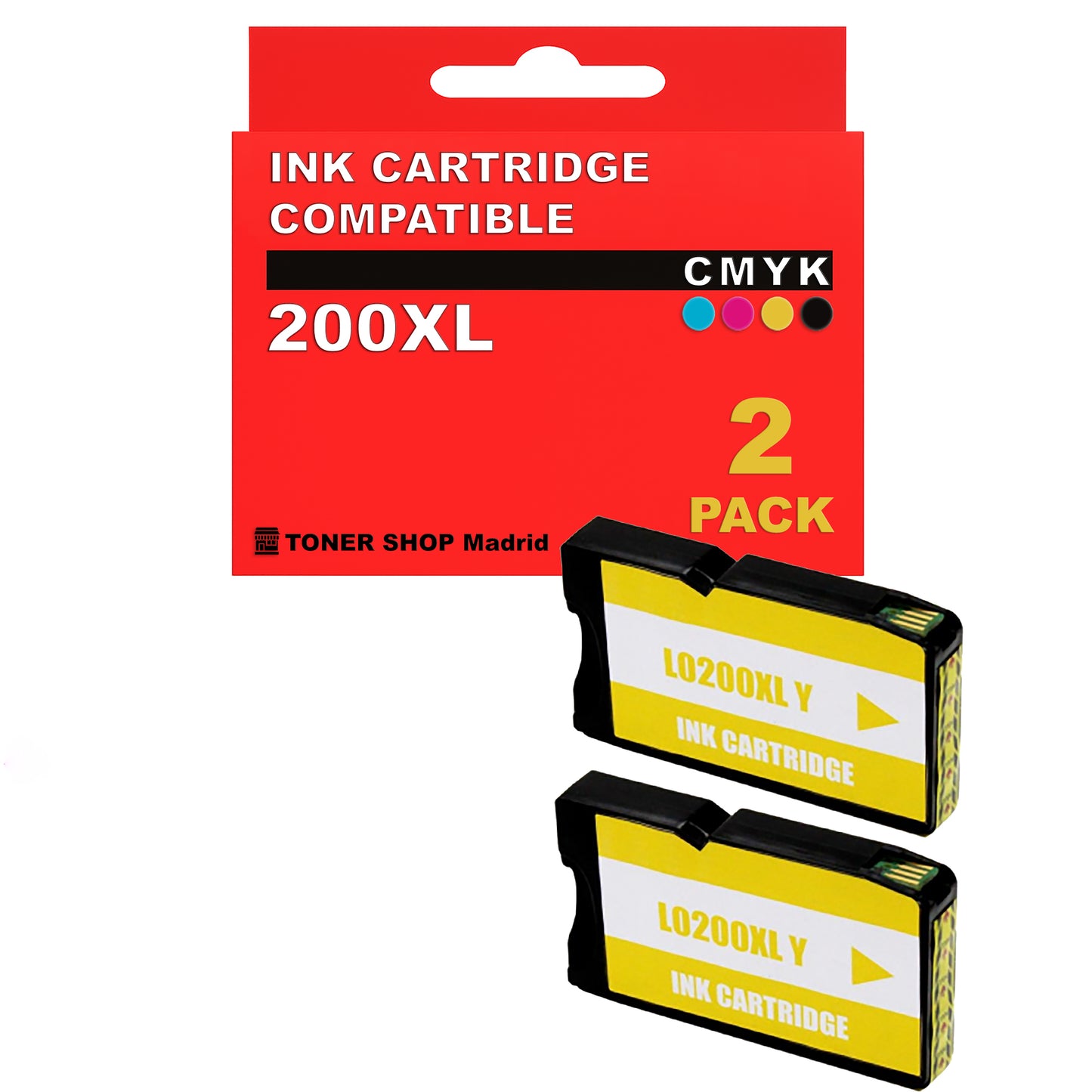 BDink Cartuchos Tinta Compatible con Lexmark 200XL Amarillo (Pack de 2)