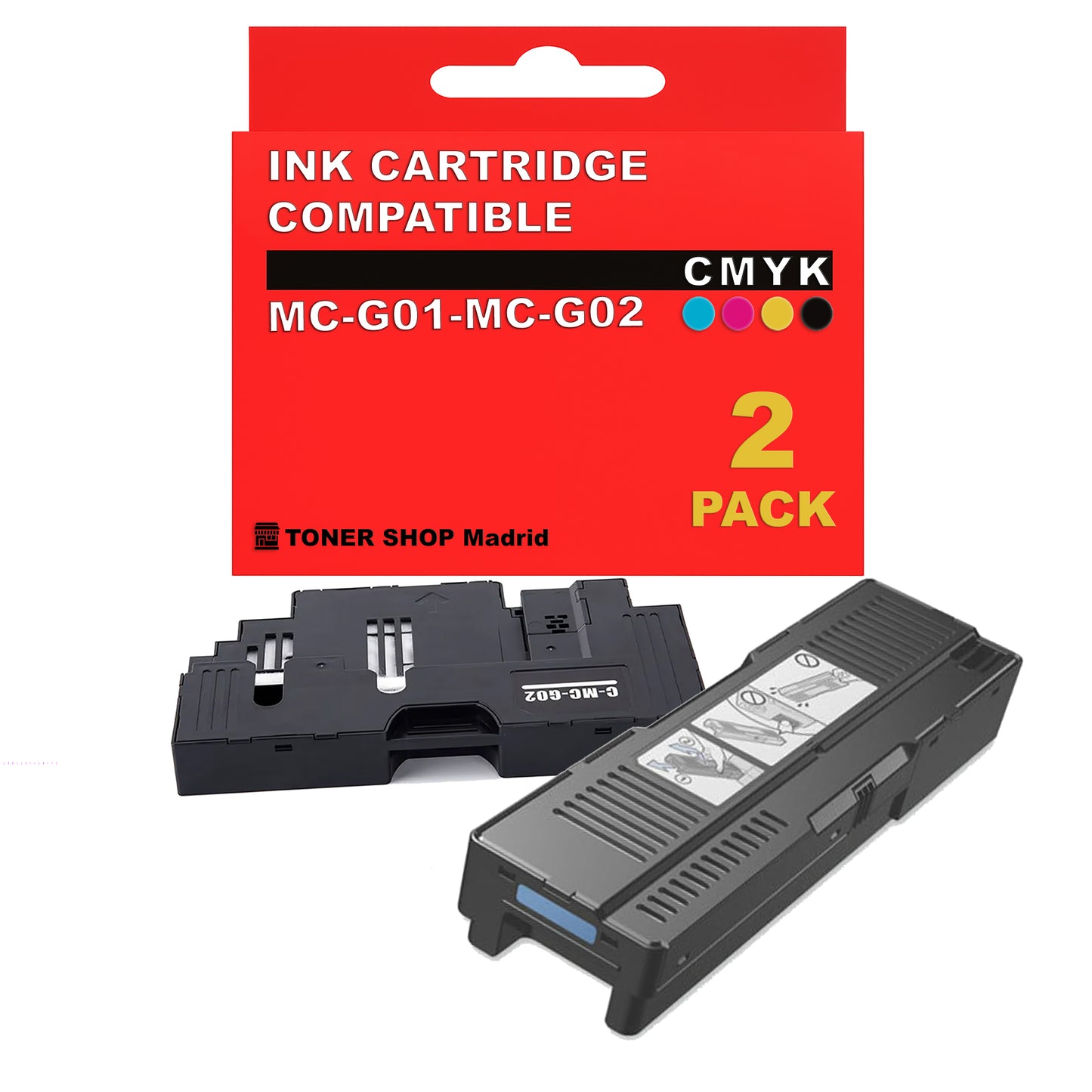 BDink Cartuchos Mantenimiento Compatible con Canon MC-G01 y MC-G02 (Pack 2)