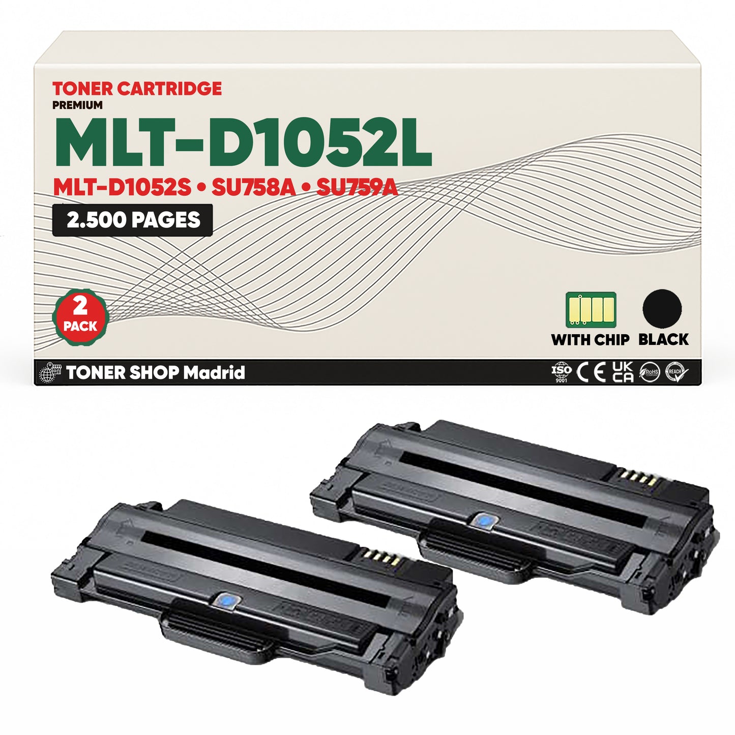 BDink Tóner Compatible Samsung MLT-D1052L Negro (Pack 1) Con Chip