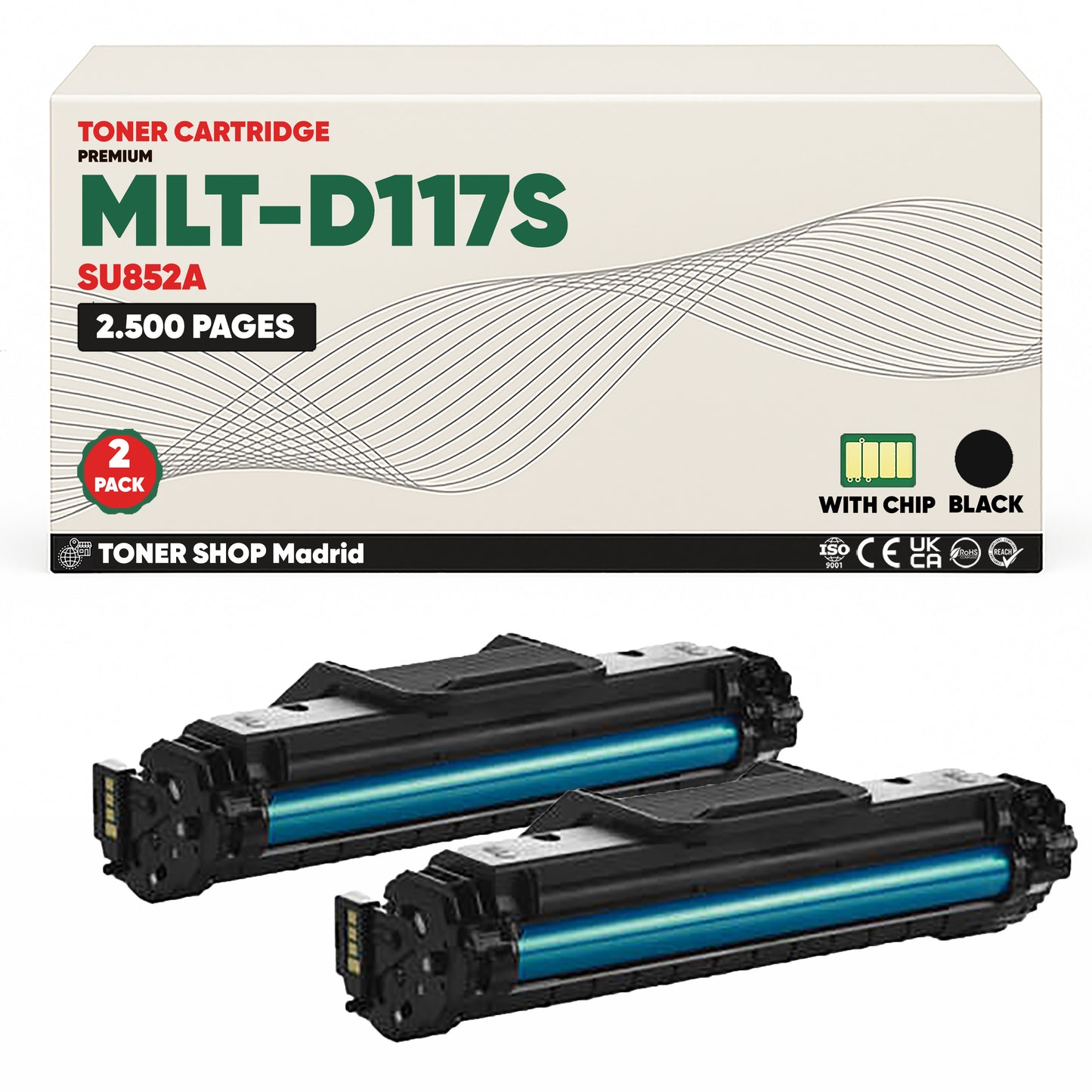BDink Cartucho de Toner Compatible Samsung MLT-D117S Negro