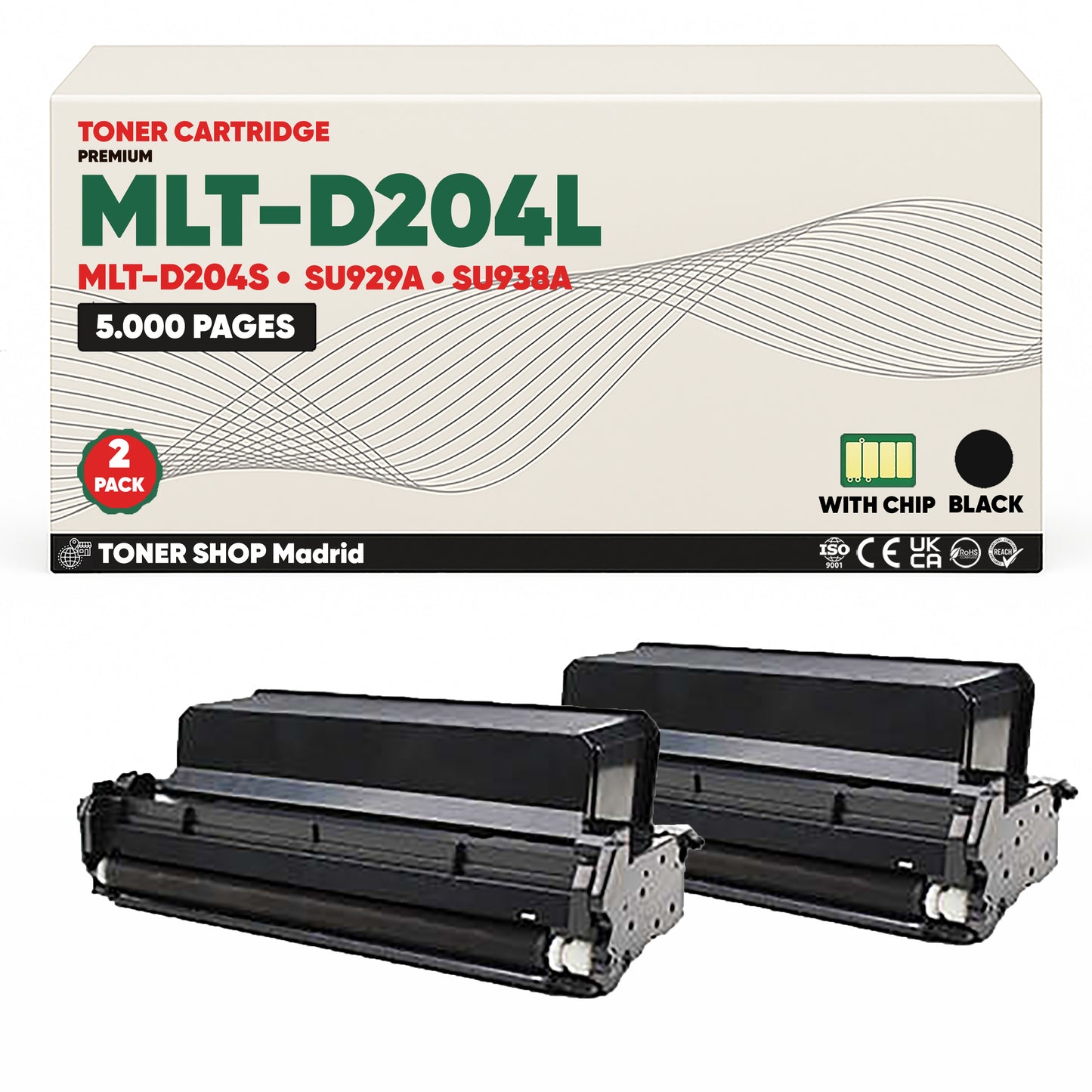 BDink Cartucho de Toner Compatible Samsung MLT-D204L Negro