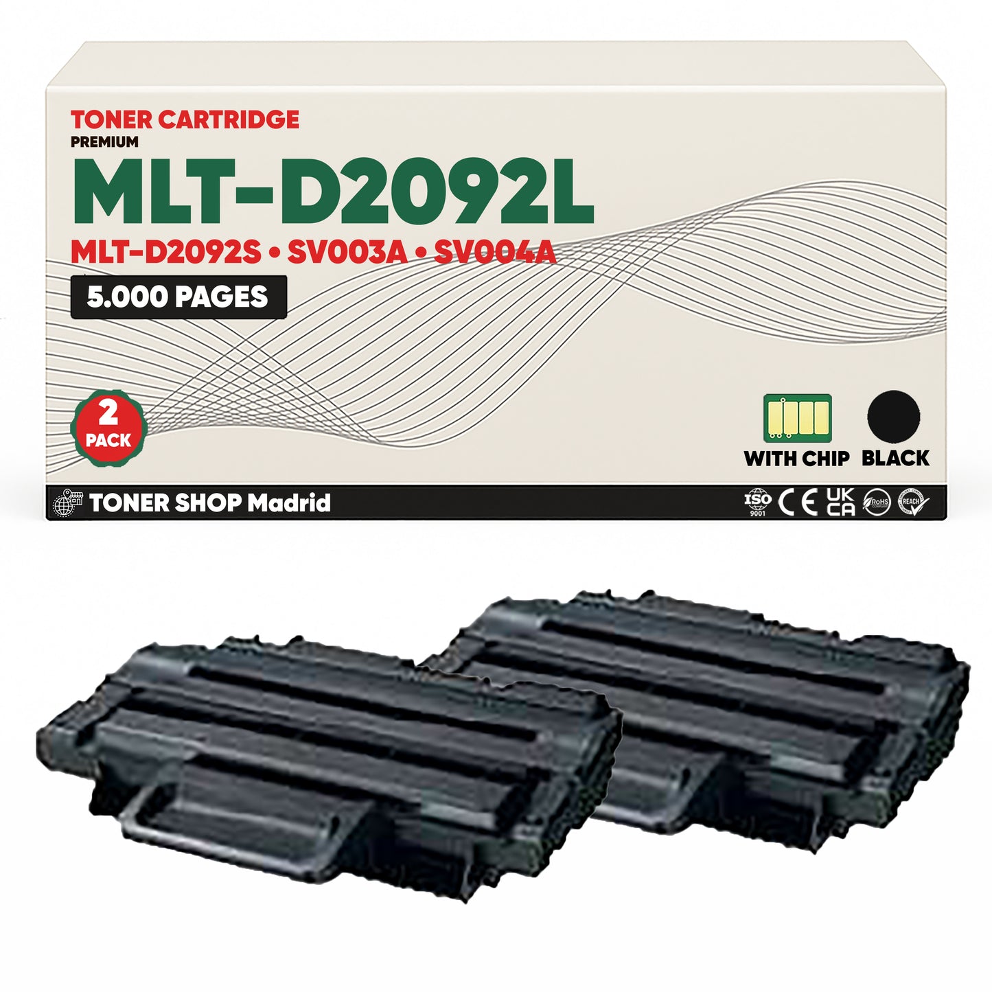 BDink Cartucho de Toner Compatible Samsung MLT-D2092L Negro