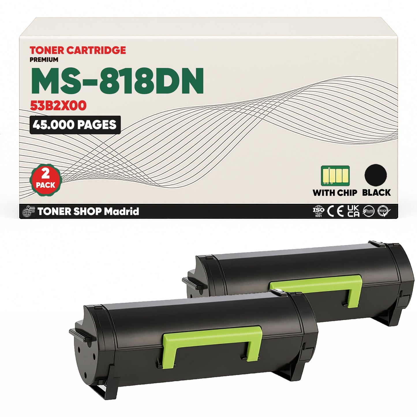 BDink Cartucho Tóner Compatible Lexmark MS818DN Negro