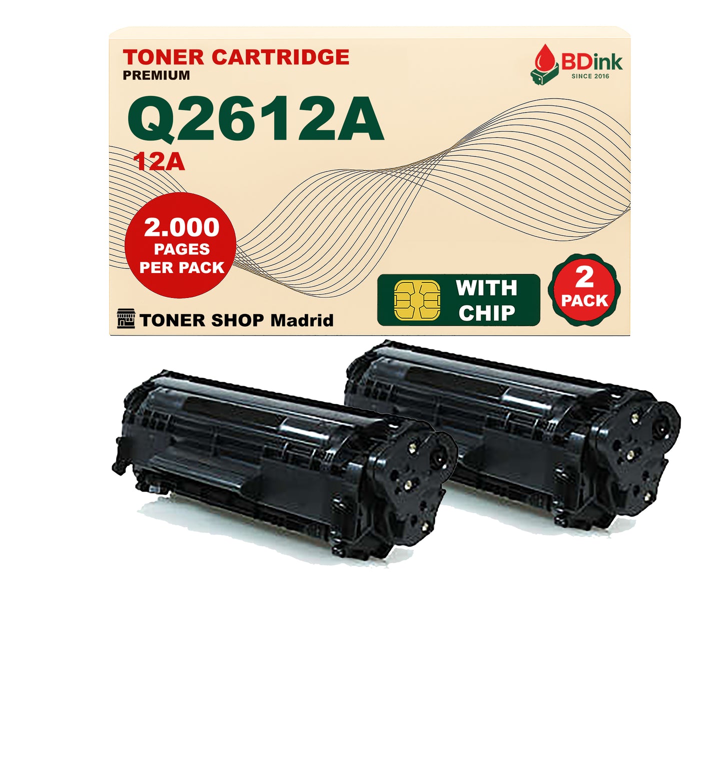BDink Cartucho Tóner Compatible HP 12A Negro Q2612A
