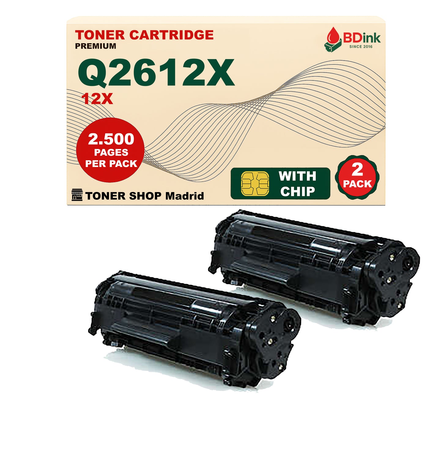 BDink Cartucho Tóner Compatible HP 12X Negro Q2612X