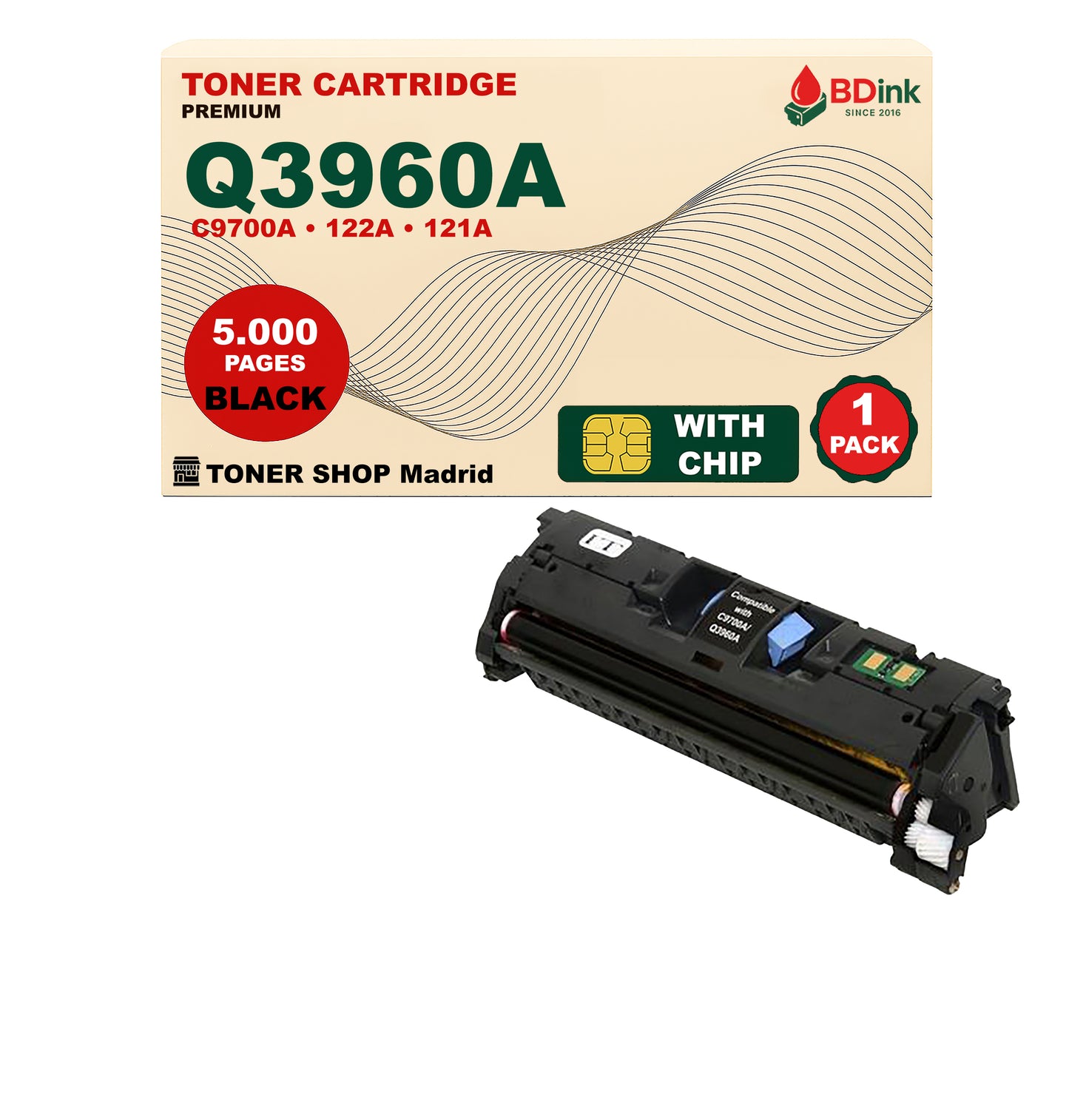 BDink Cartucho Tóner Compatible HP 122A Negro Q3960A