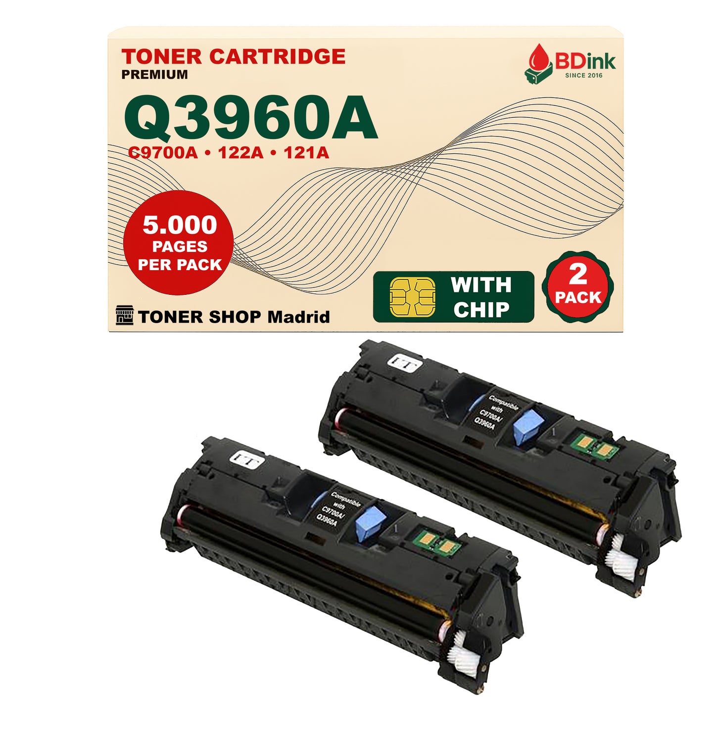 BDink Cartucho Tóner Compatible HP 122A Negro Q3960A