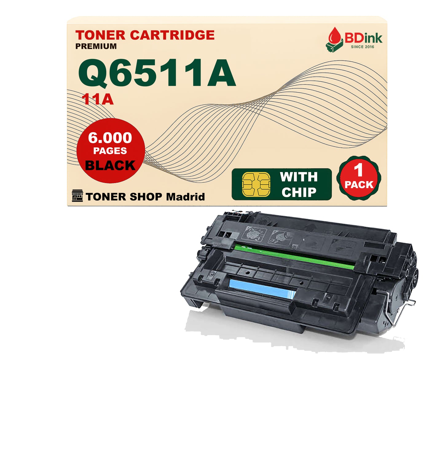BDink Cartucho Tóner Compatible HP 11A Negro