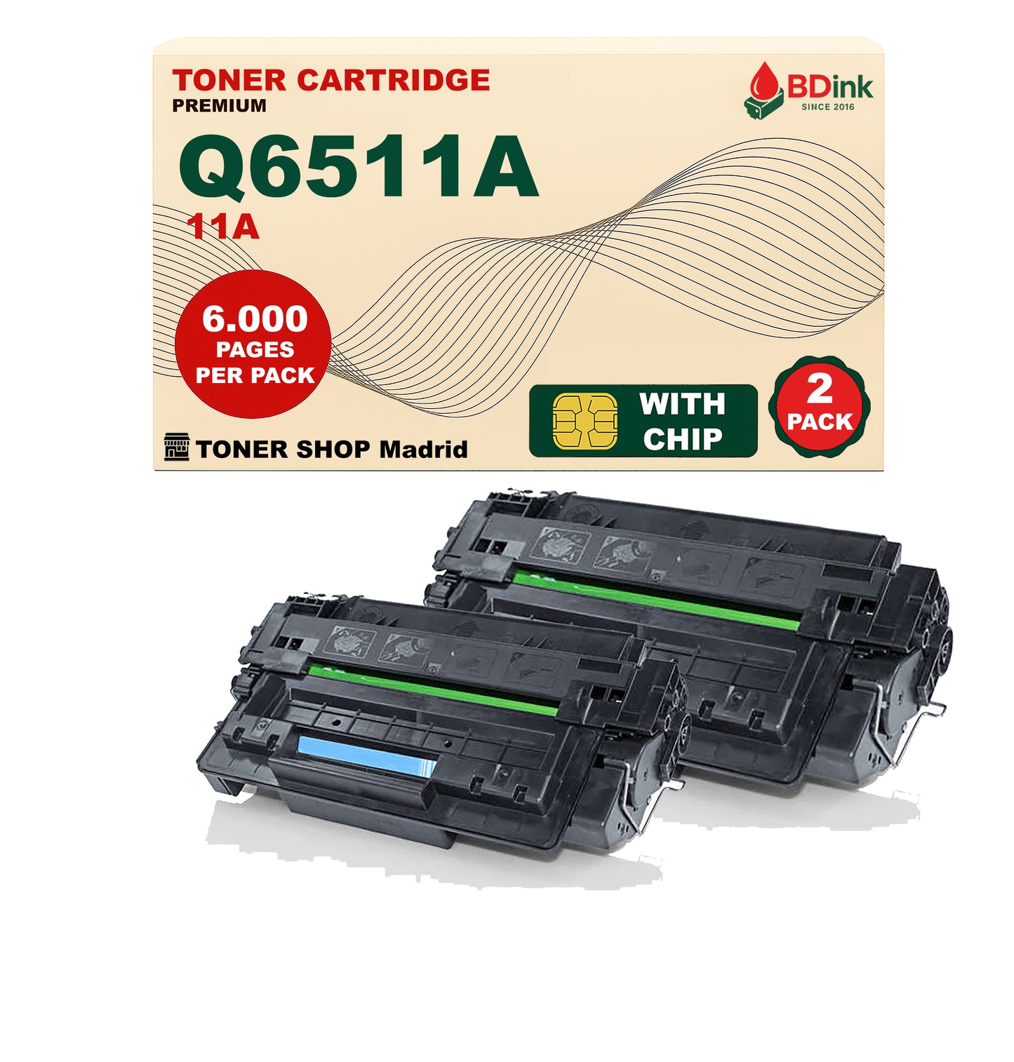 BDink Cartucho Tóner Compatible HP 11A Negro