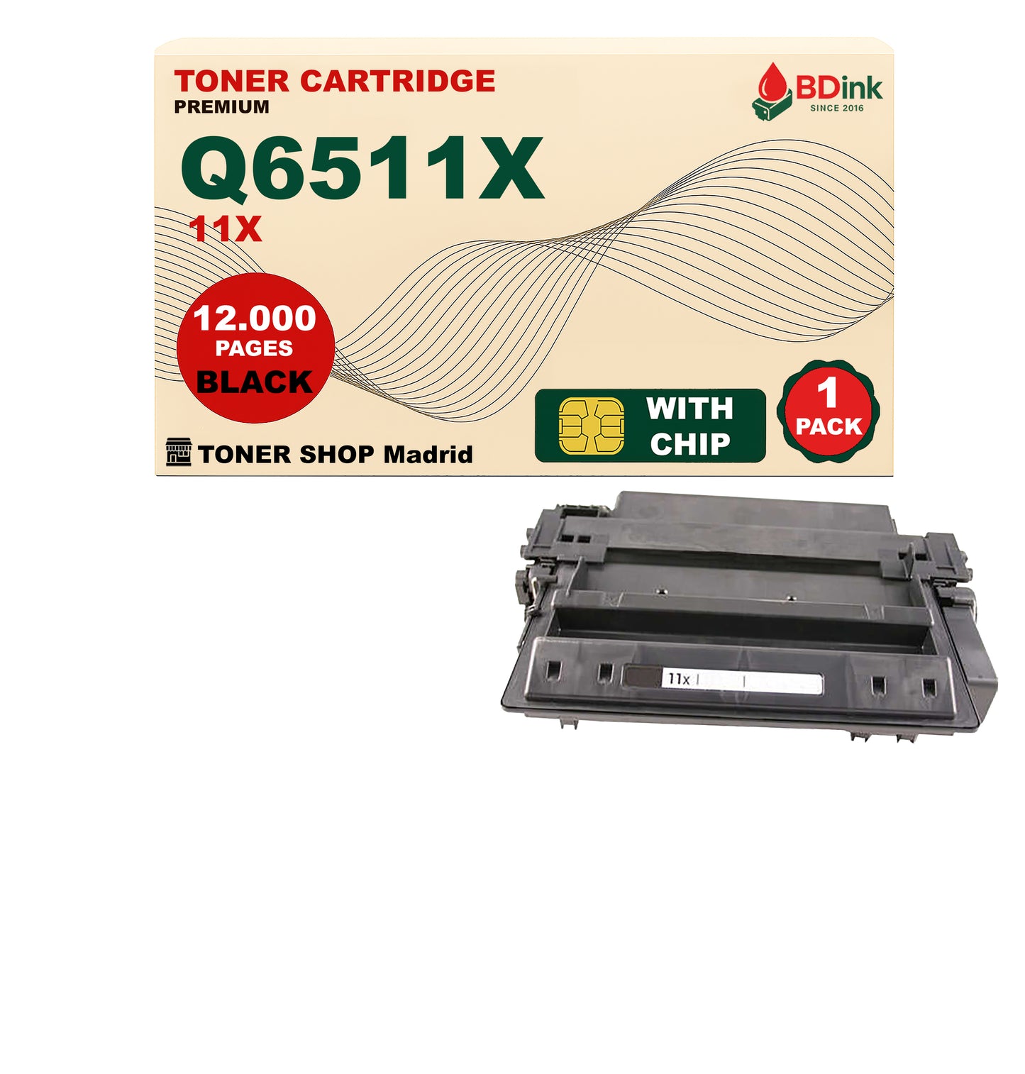 BDink Cartucho Tóner Compatible HP 11X Negro Q6511X