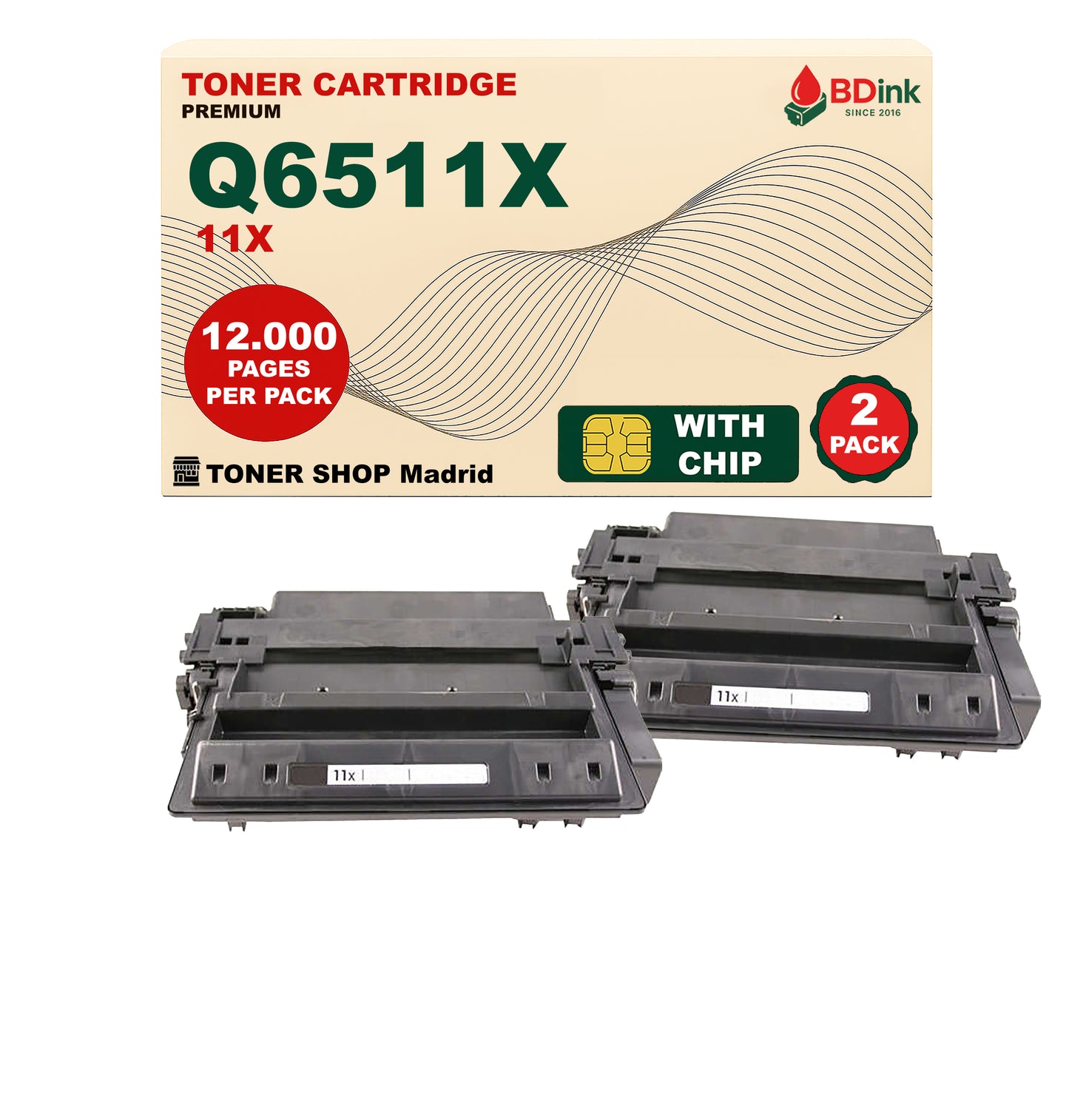 BDink Cartucho Tóner Compatible HP 11X Negro Q6511X