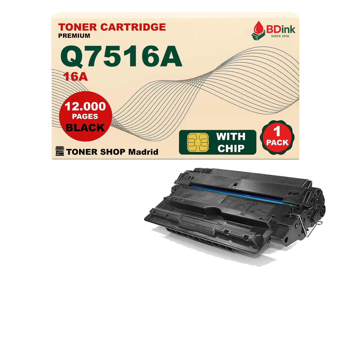 BDink Cartucho Tóner Compatible HP 16A Negro Q7516A