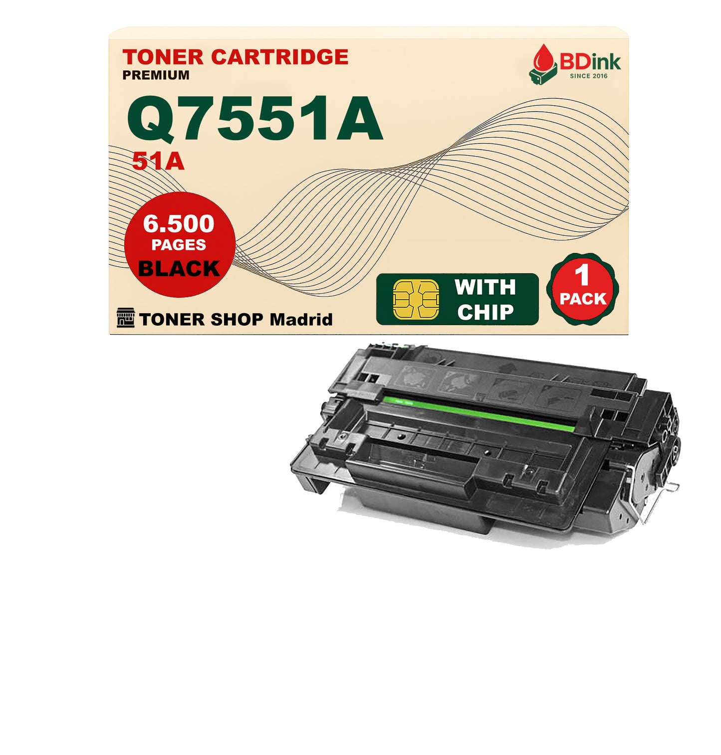 BDink Cartucho Tóner Compatible HP 51A Negro Q7551A