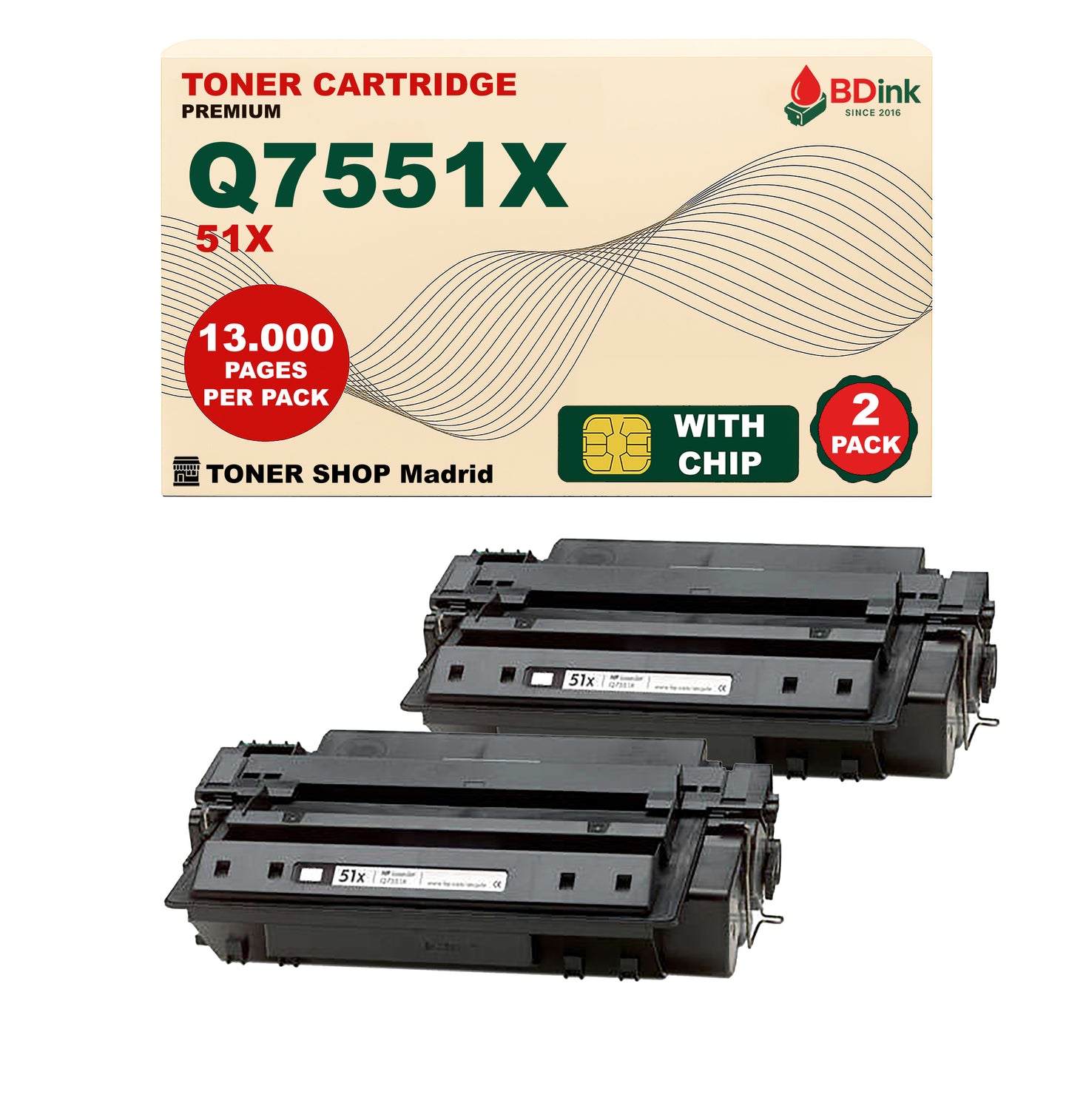 BDink Cartucho Tóner Compatible HP 51X Negro Q7551X