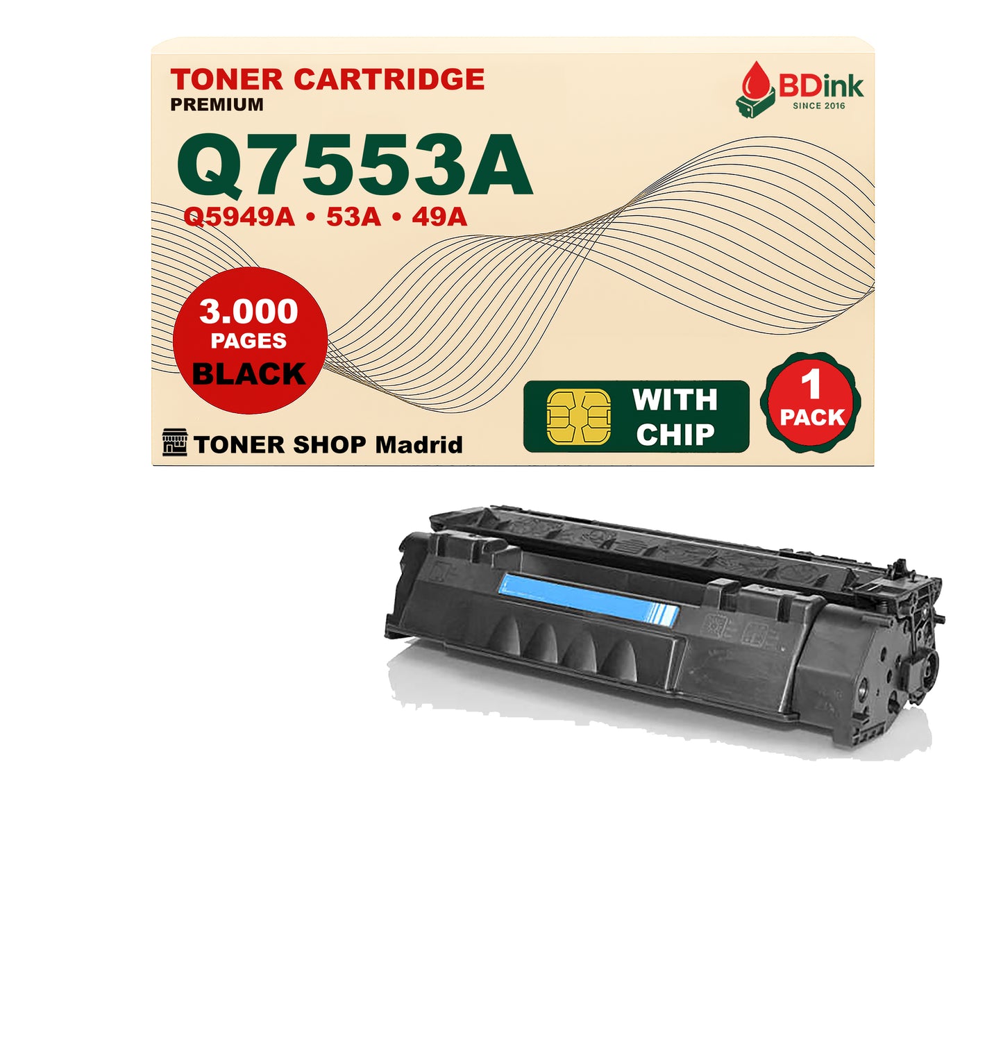 BDink Cartucho Tóner Compatible HP 53A/49A Negro Q7553A