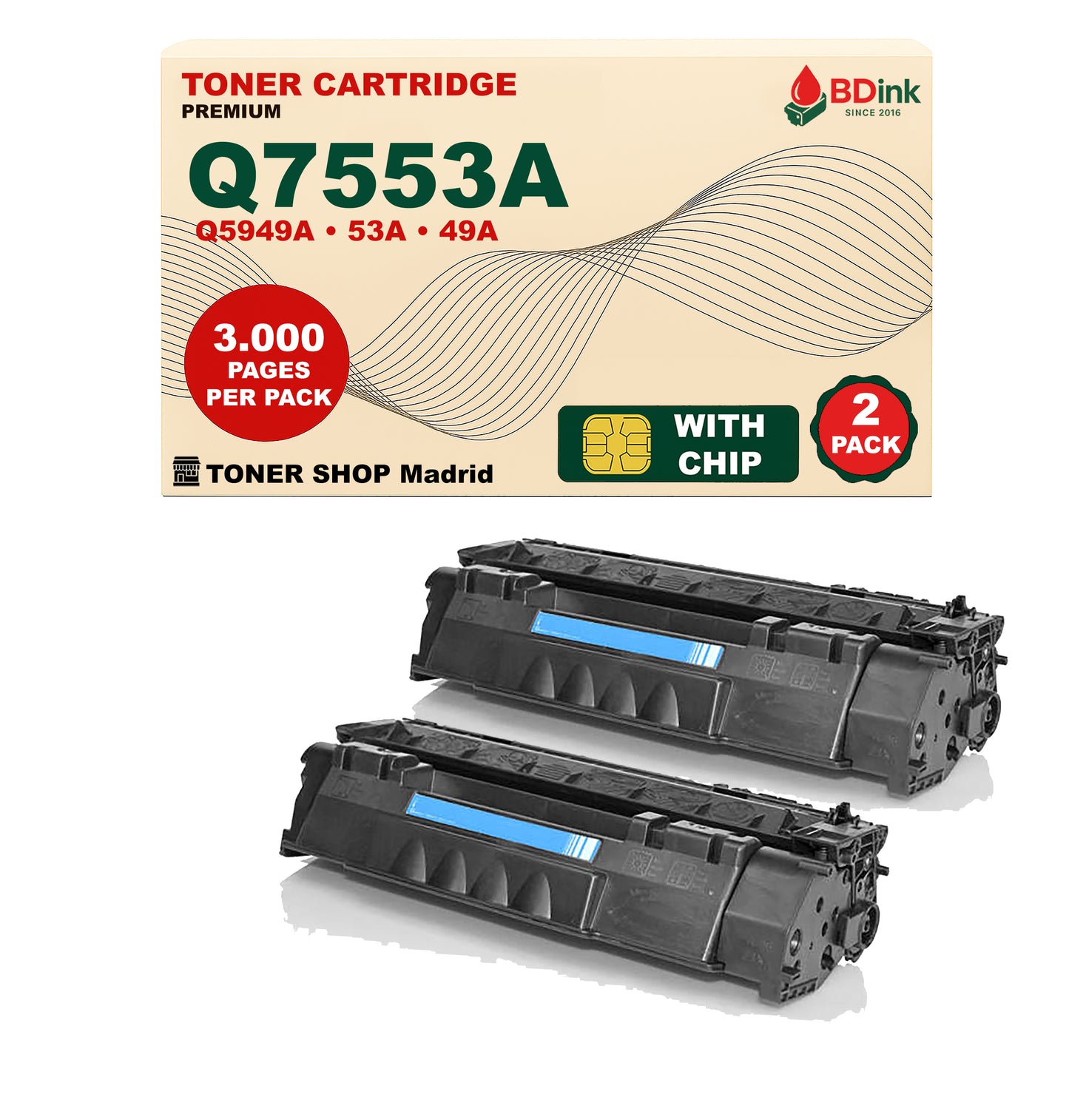 BDink Cartucho Tóner Compatible HP 53A/49A Negro Q7553A